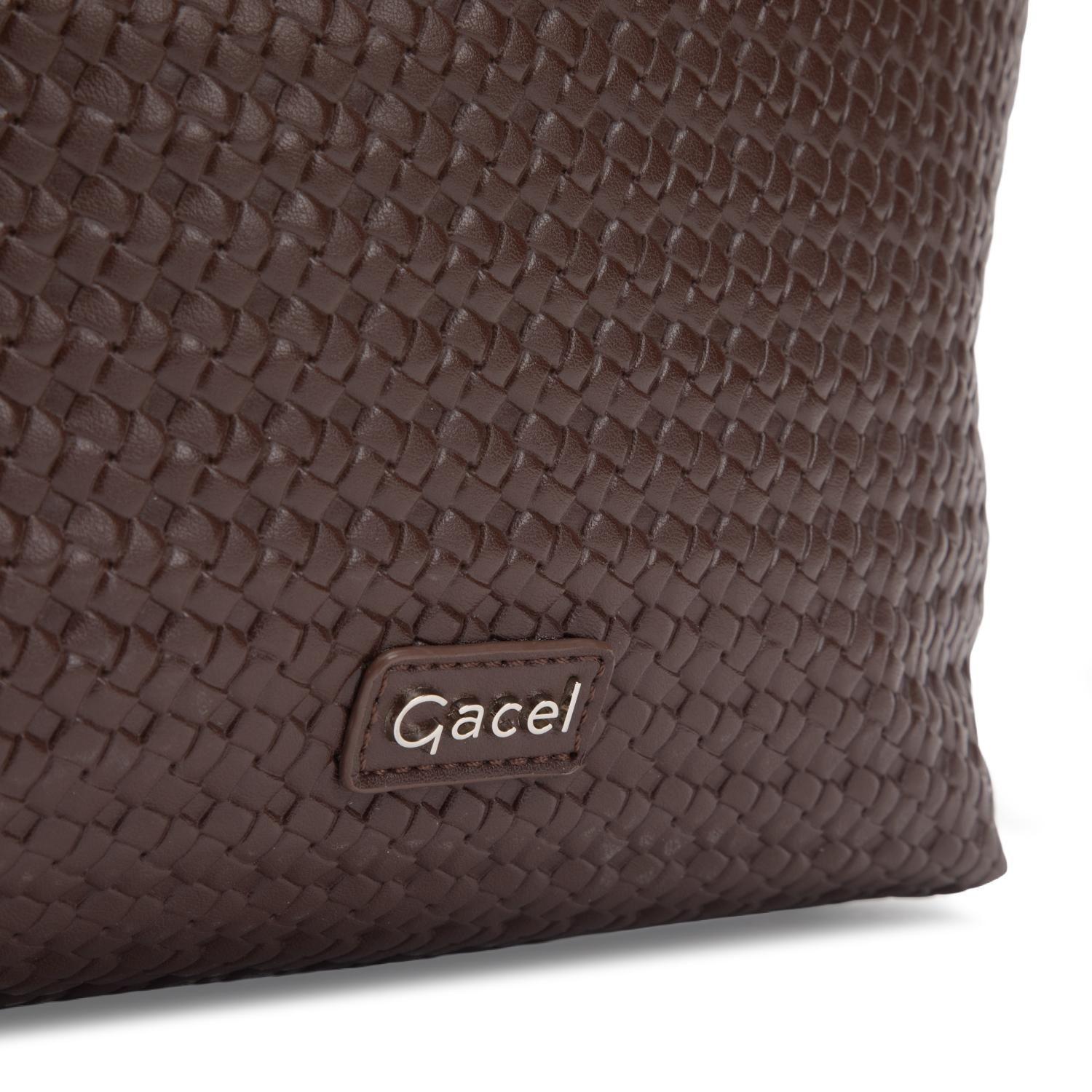 Cartera mujer Gacel chocolate dos asas grande-7