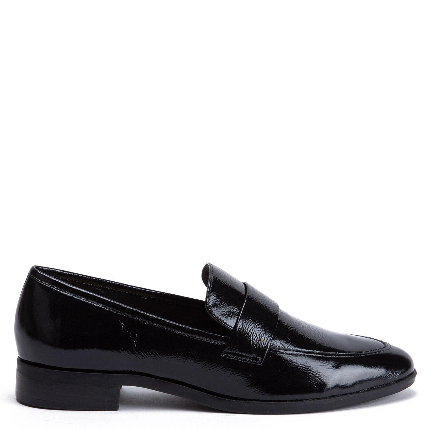 Mocasin de cuero mujer Gacel negro Cruz-0