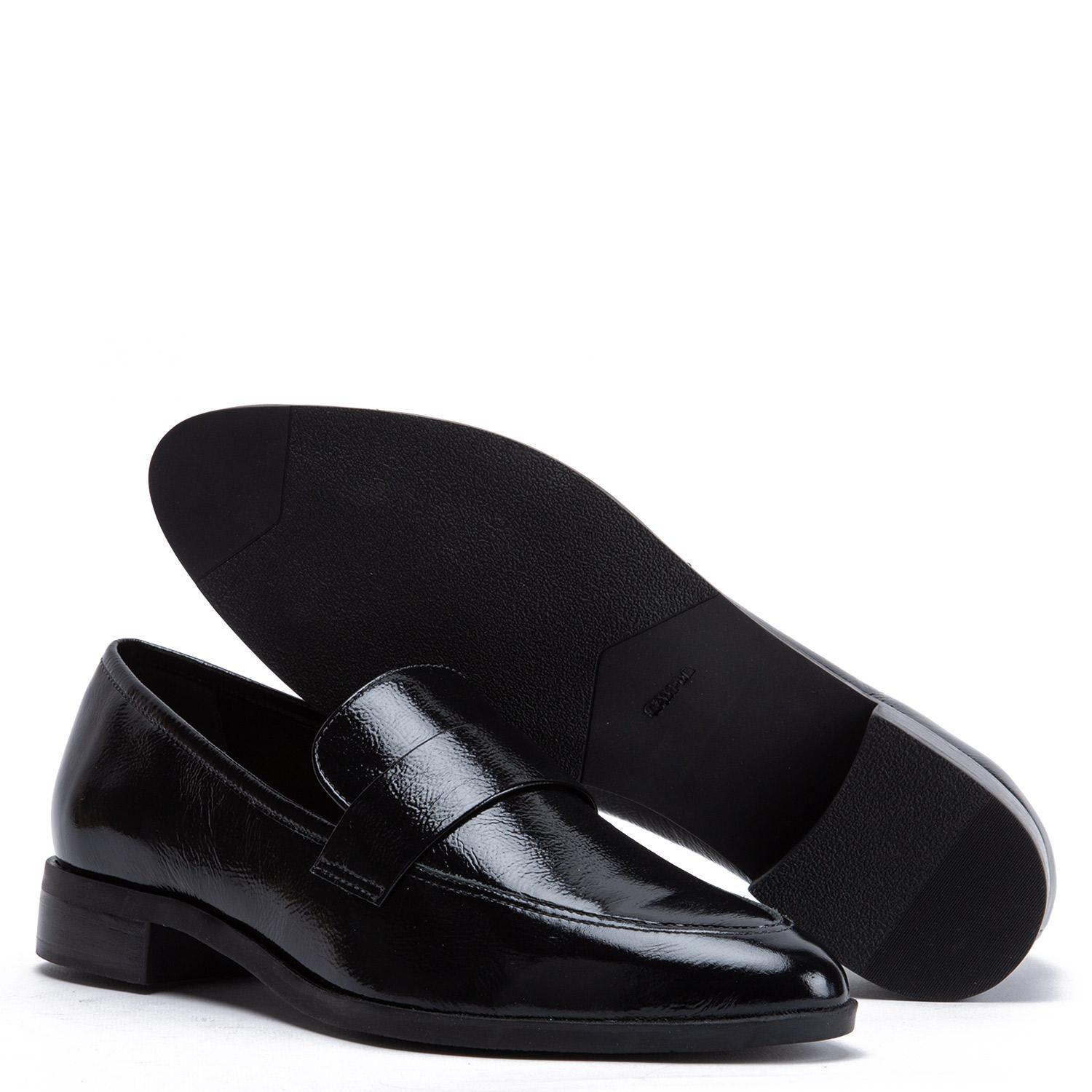 Mocasin de cuero mujer Gacel negro Cruz-3