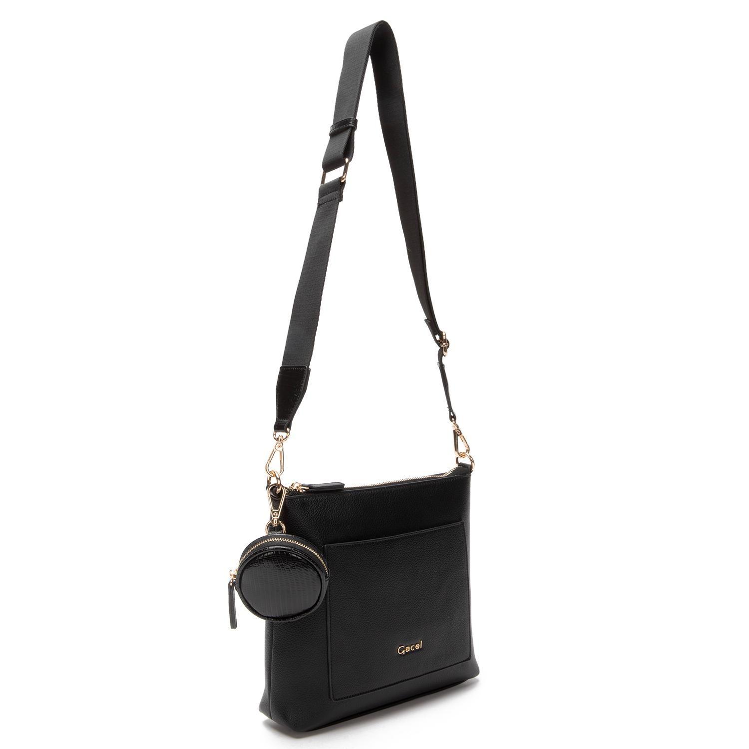 Cartera mujer Gacel negro bandolera grande-3