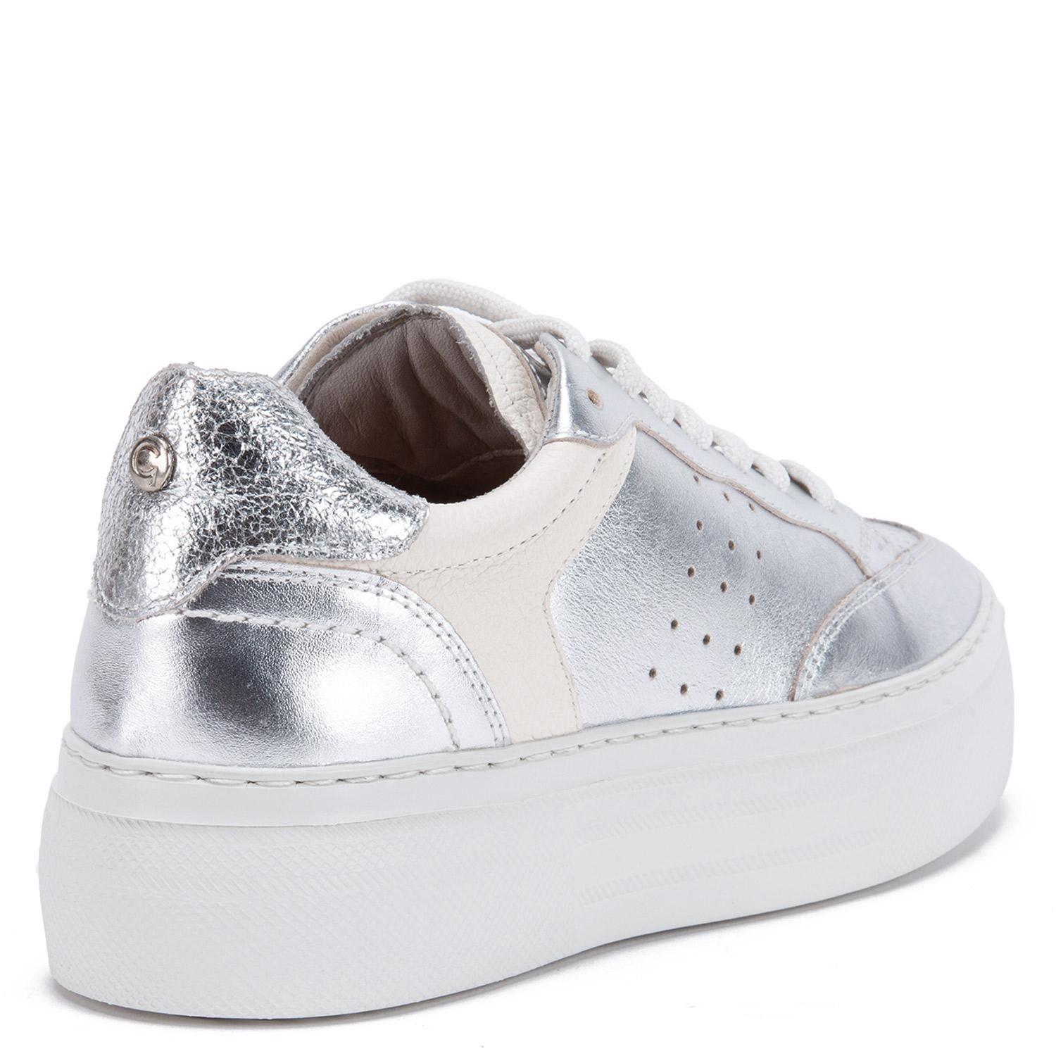 Zapatilla de cuero mujer Gacel plateado Regina 0660566-4