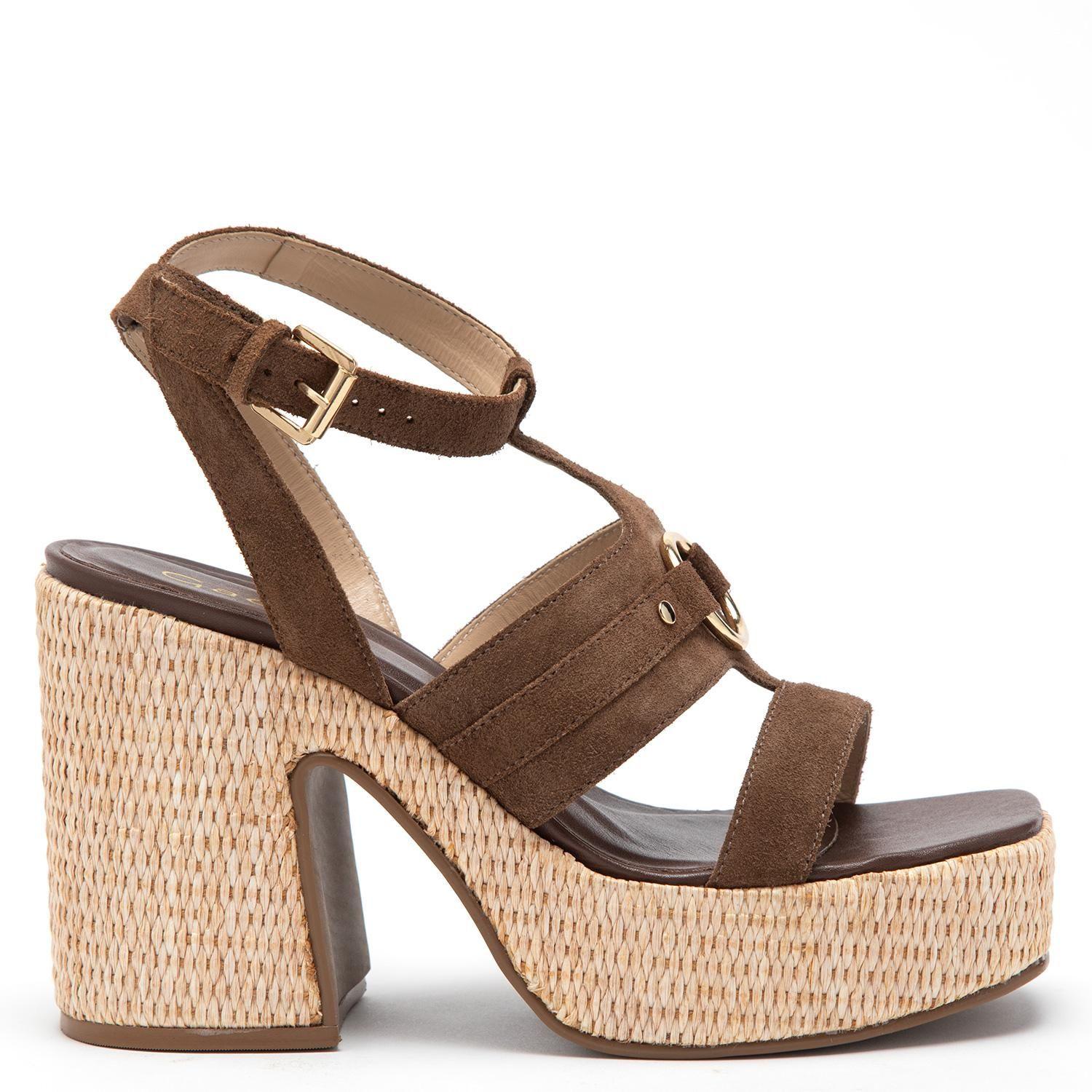 Sandalia de cuero mujer Gacel cafe Flopi-0