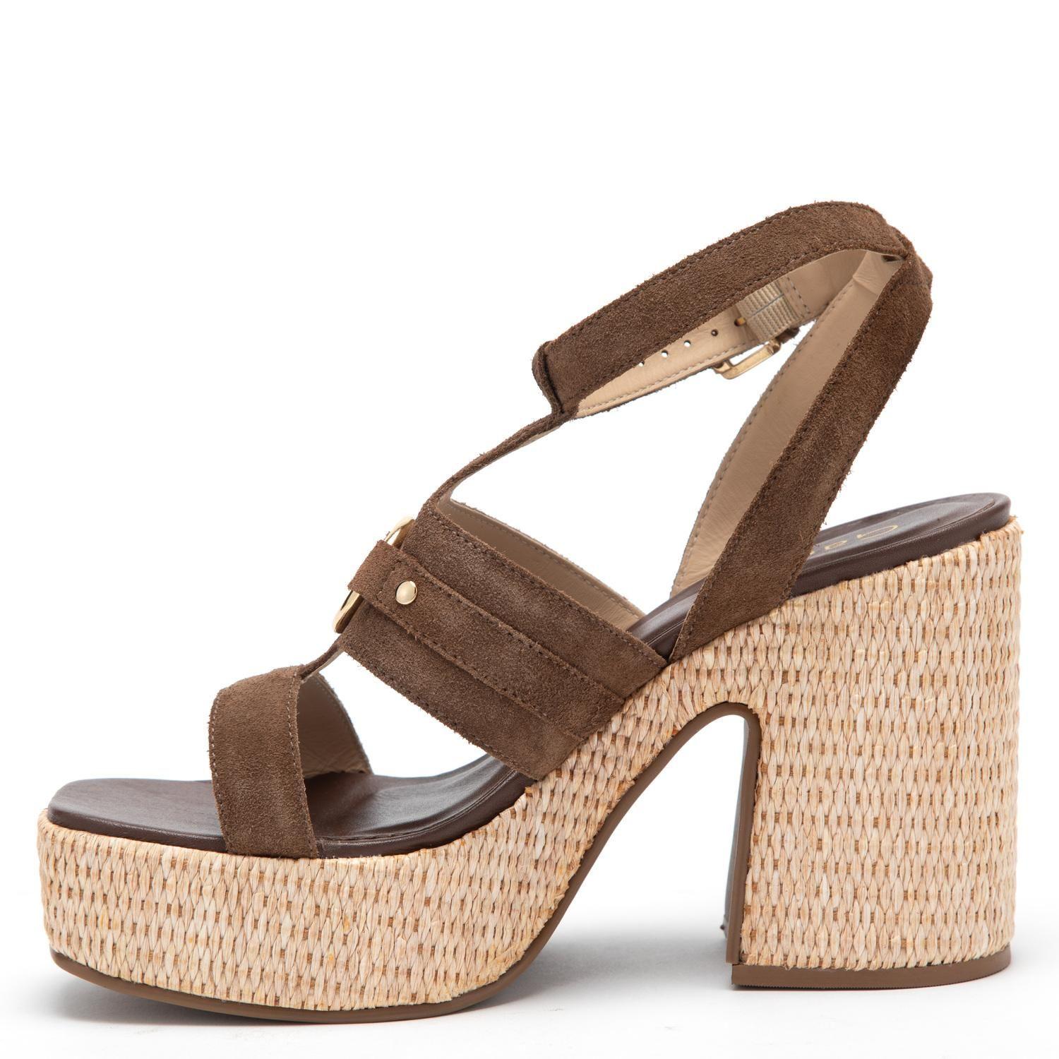 Sandalia de cuero mujer Gacel cafe Flopi-2