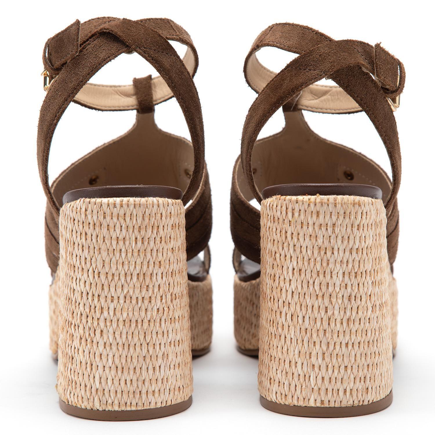 Sandalia de cuero mujer Gacel cafe Flopi-4