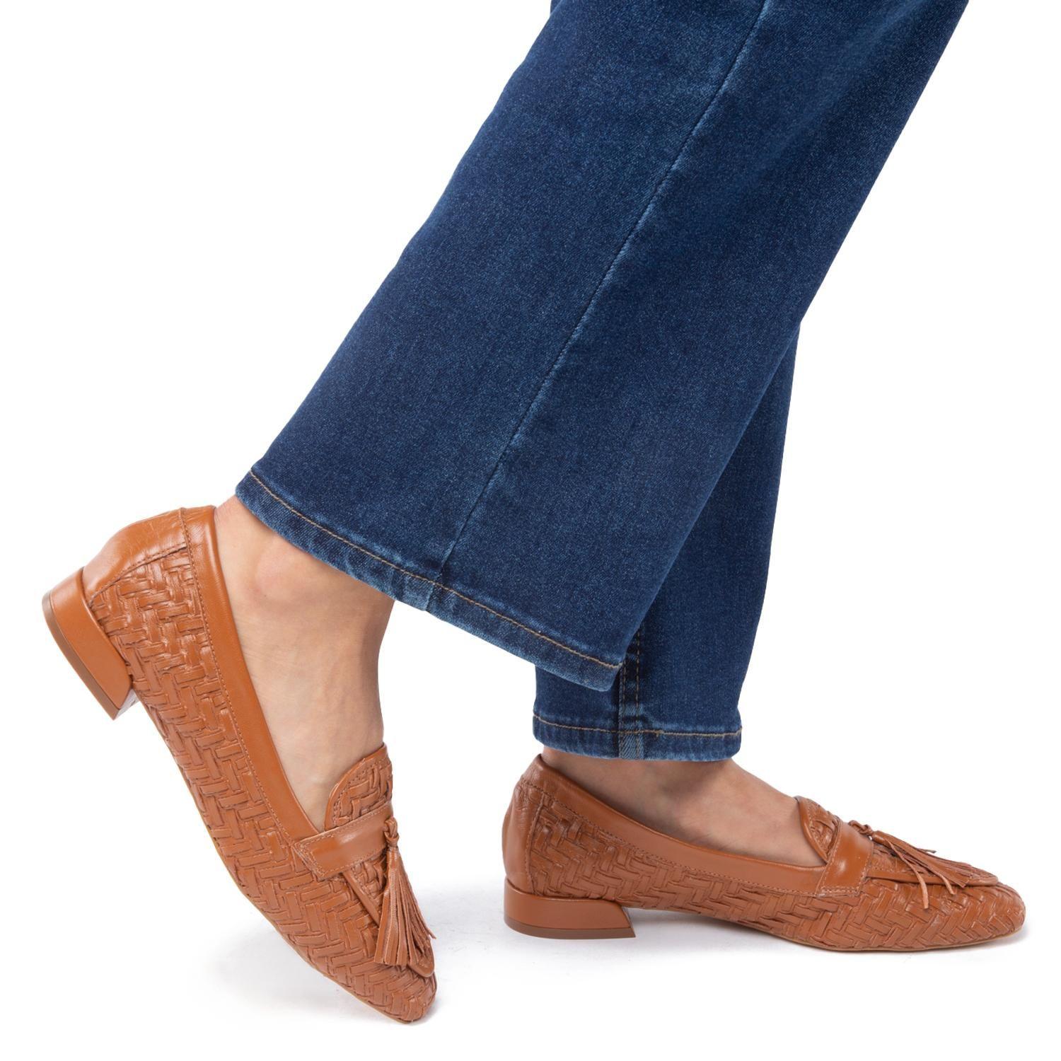 Mocasin de cuero mujer Gacel camel Rita-1