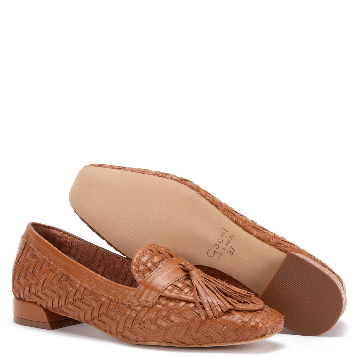 Mocasin de cuero mujer Gacel camel Rita-3