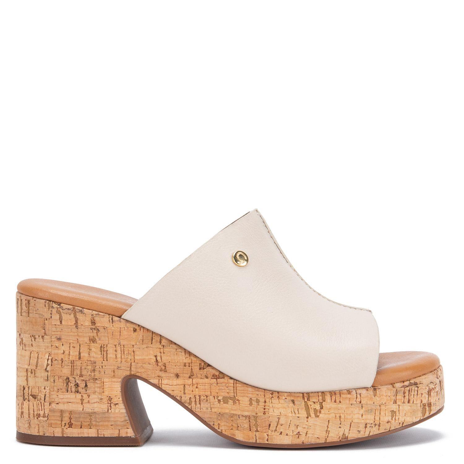 Sandalia de cuero mujer Gacel Off White Leodina-0