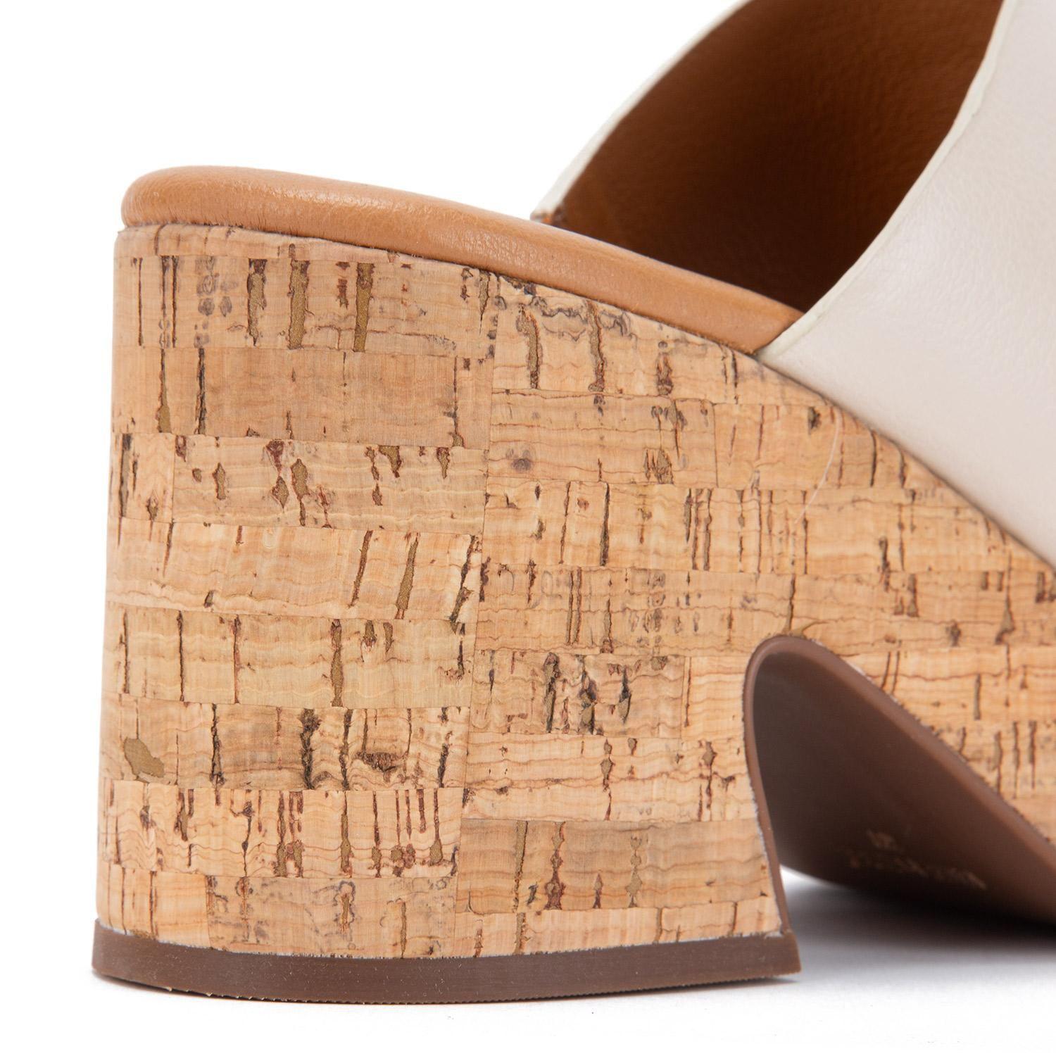 Sandalia de cuero mujer Gacel Off White Leodina-3