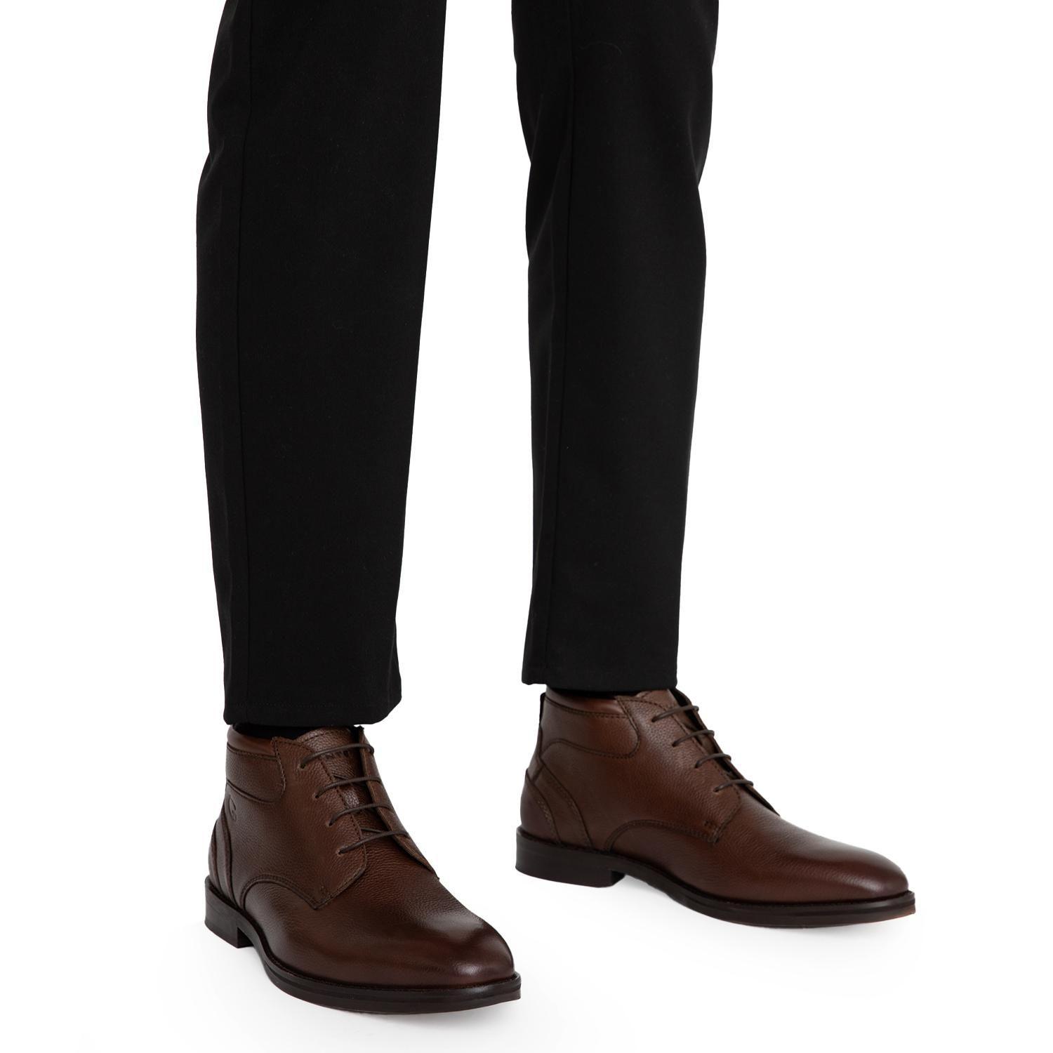 Botin de cuero hombre Guante marron Burdeos 0036289-1
