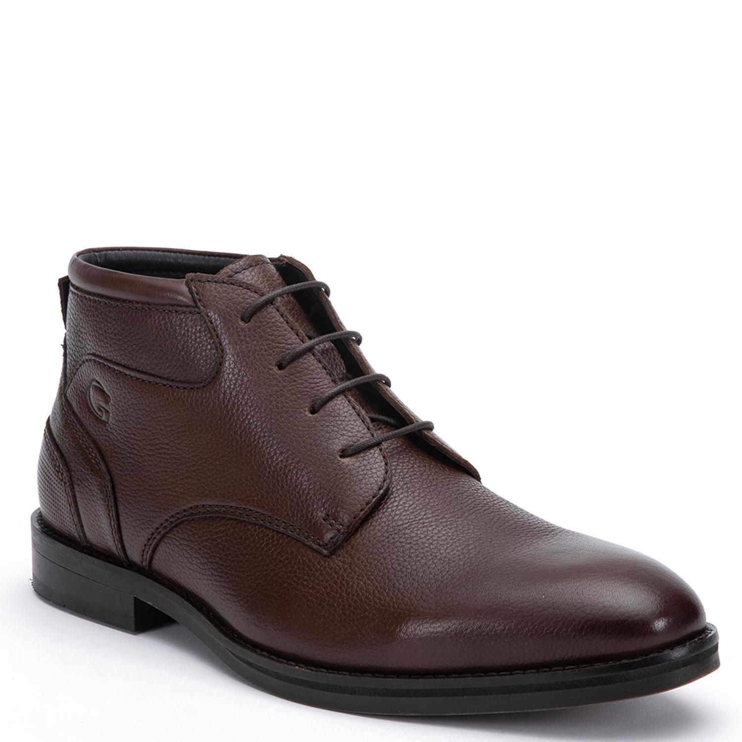 Botin de cuero hombre Guante marron Burdeos 0036289-2
