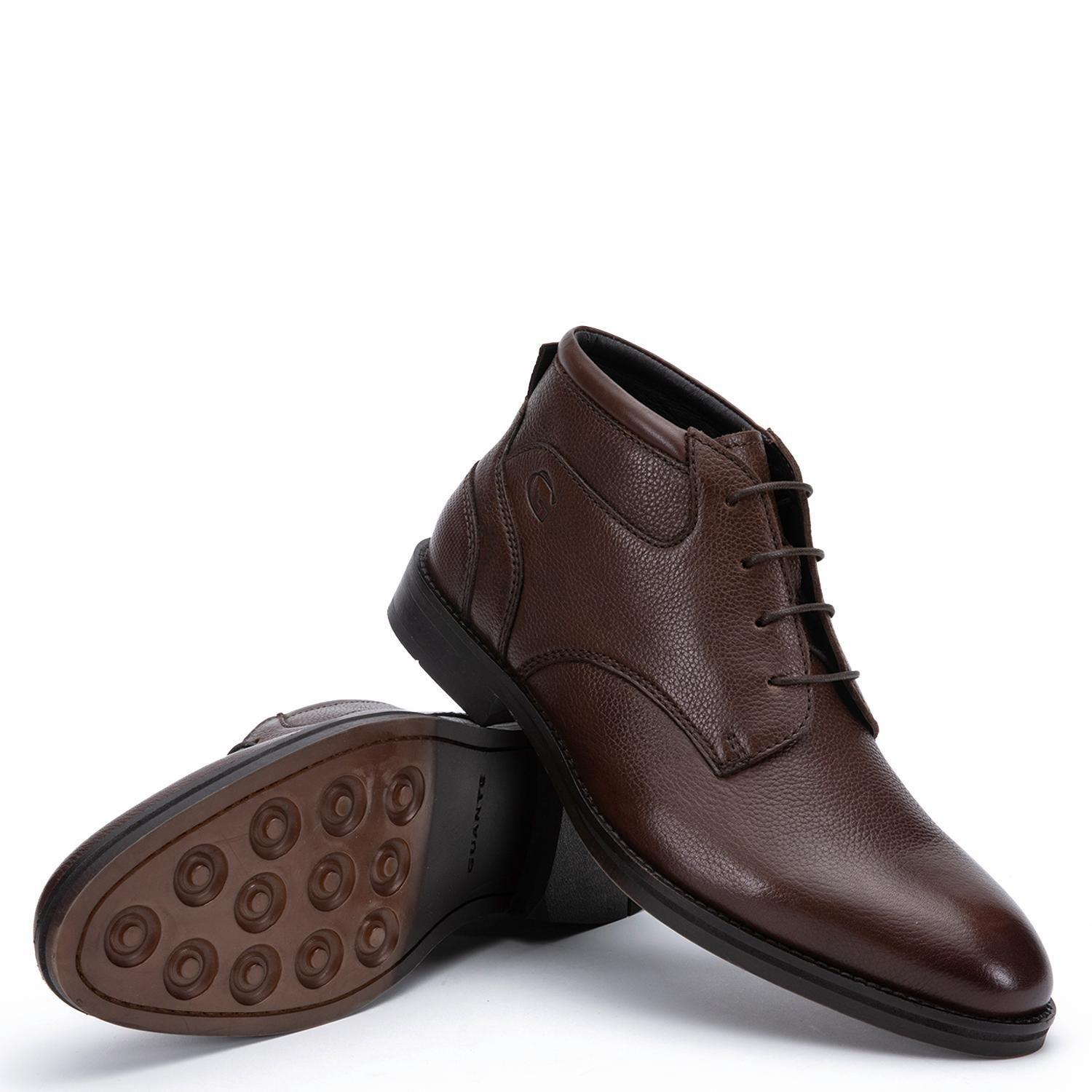 Botin de cuero hombre Guante marron Burdeos 0036289-3