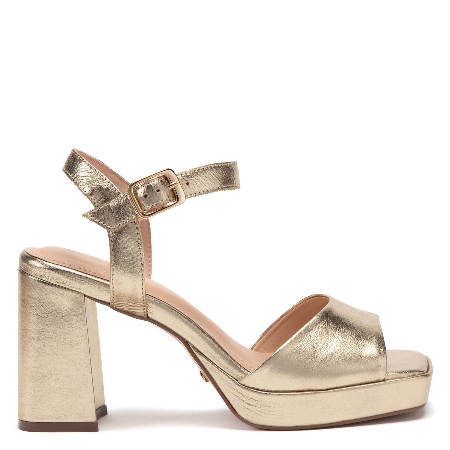 Sandalia de cuero mujer Gacel dorado Mabel 0661494-0