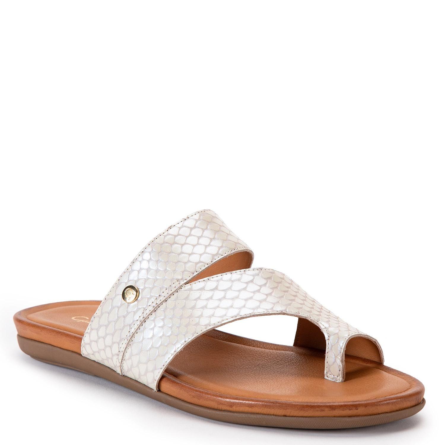 Sandalia de cuero mujer Gacel Off White fi-2