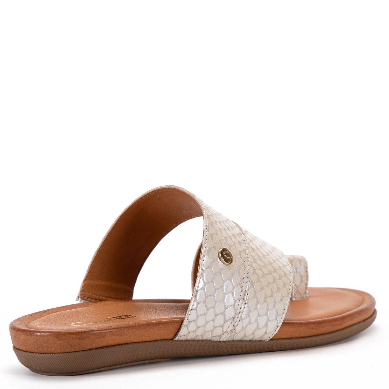Sandalia de cuero mujer Gacel Off White fi-4
