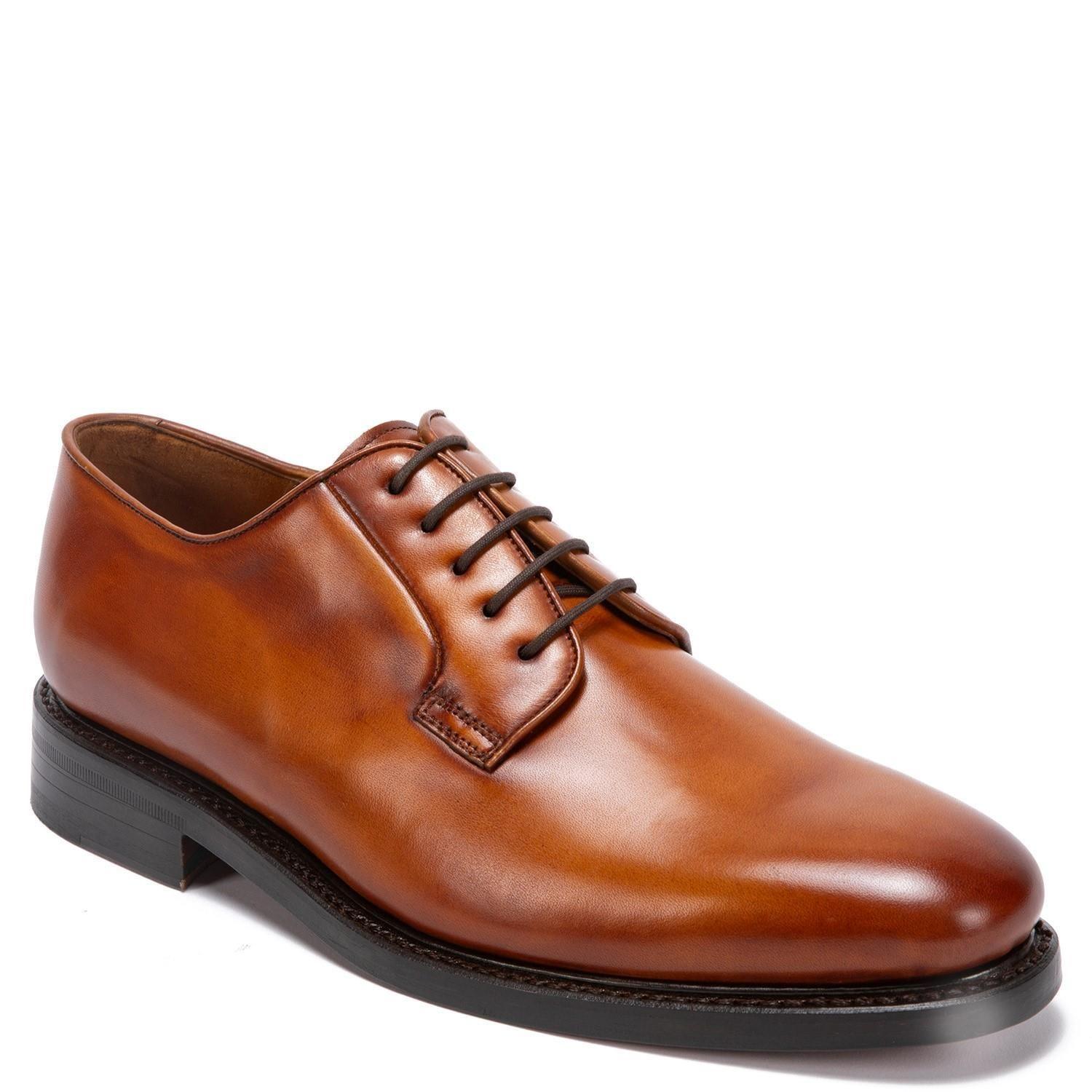 Zapato de cuero hombre Guante brandy Suela Punteado-2