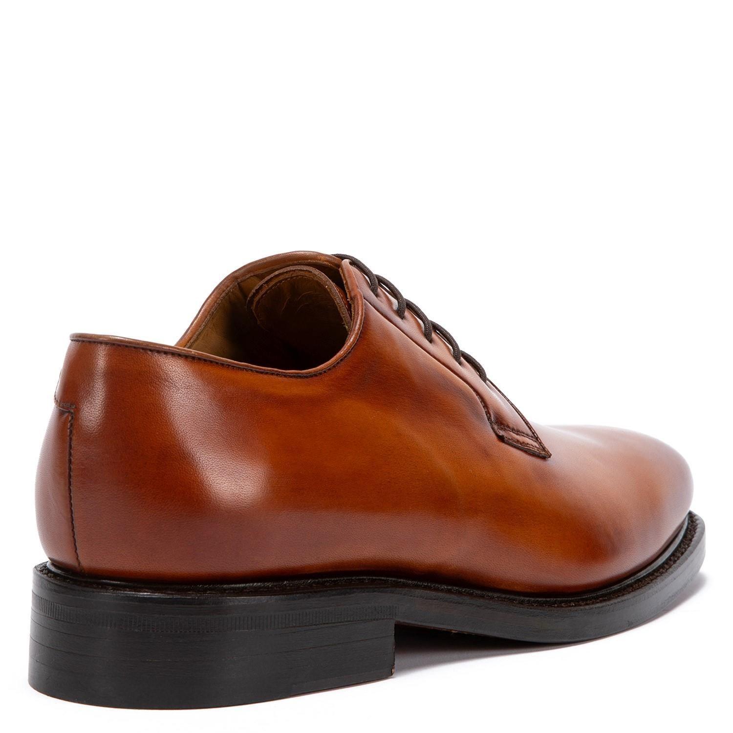 Zapato de cuero hombre Guante brandy Suela Punteado-4