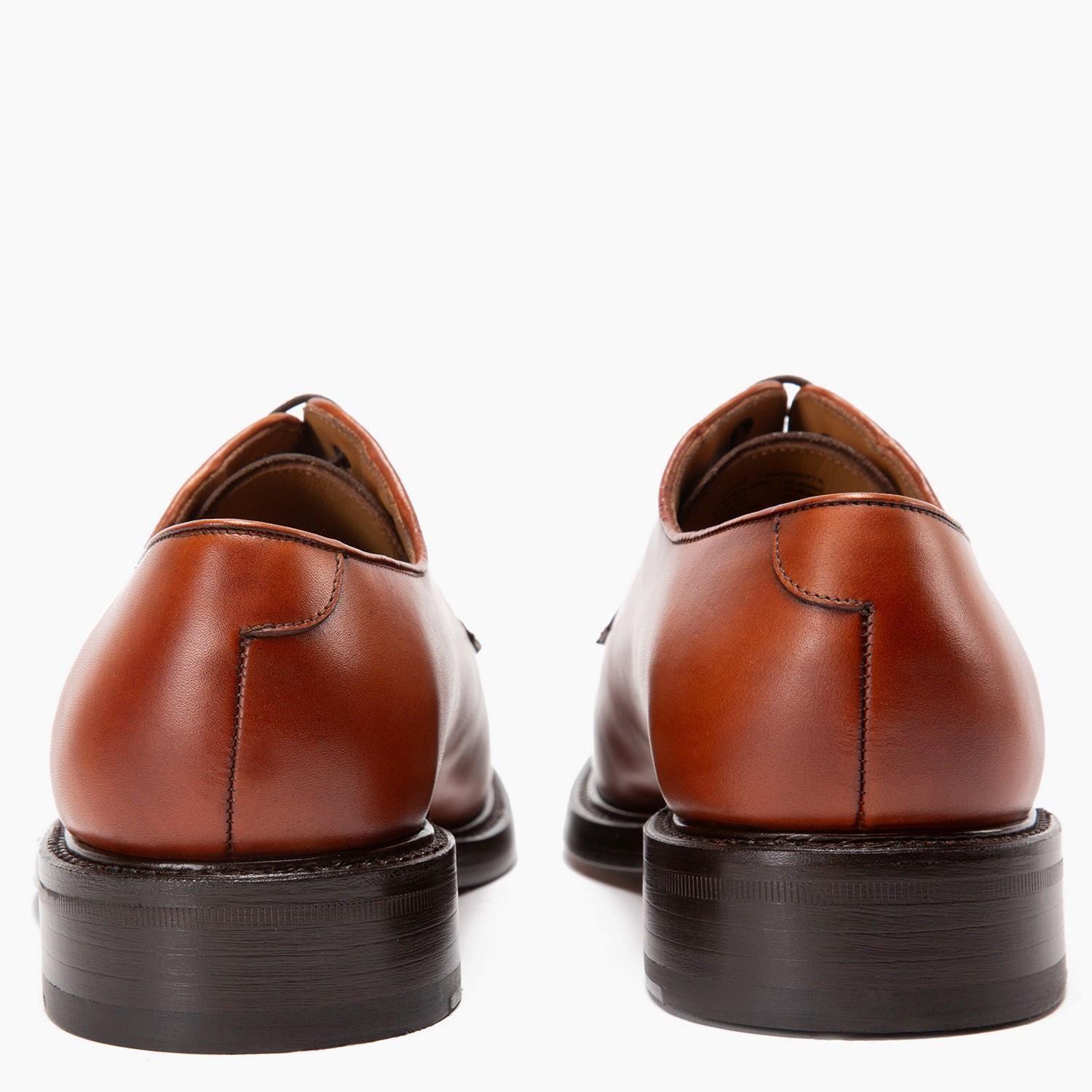 Zapato de cuero hombre Guante brandy Suela Punteado-5