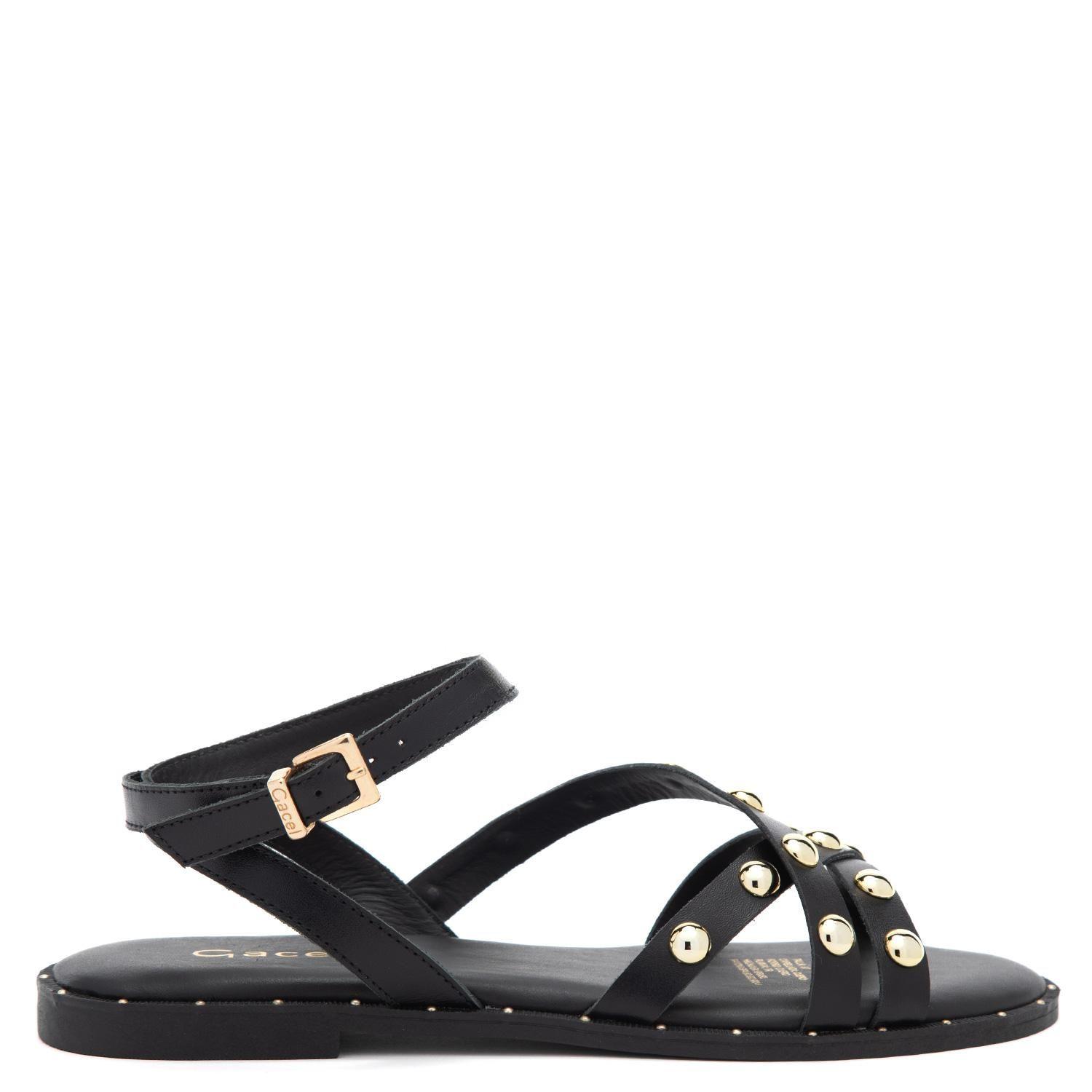 Sandalia de cuero mujer Gacel negro Nia-0