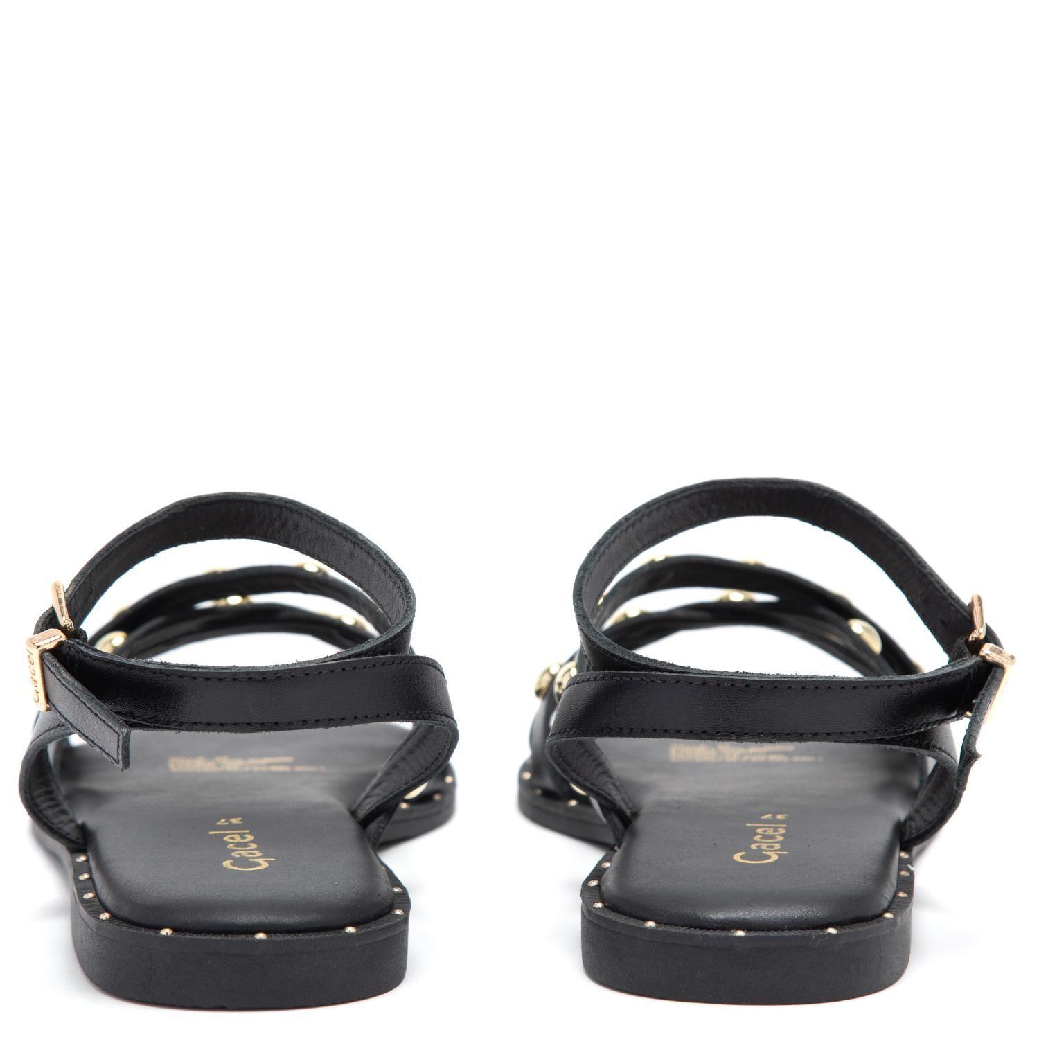 Sandalia de cuero mujer Gacel negro Nia-4