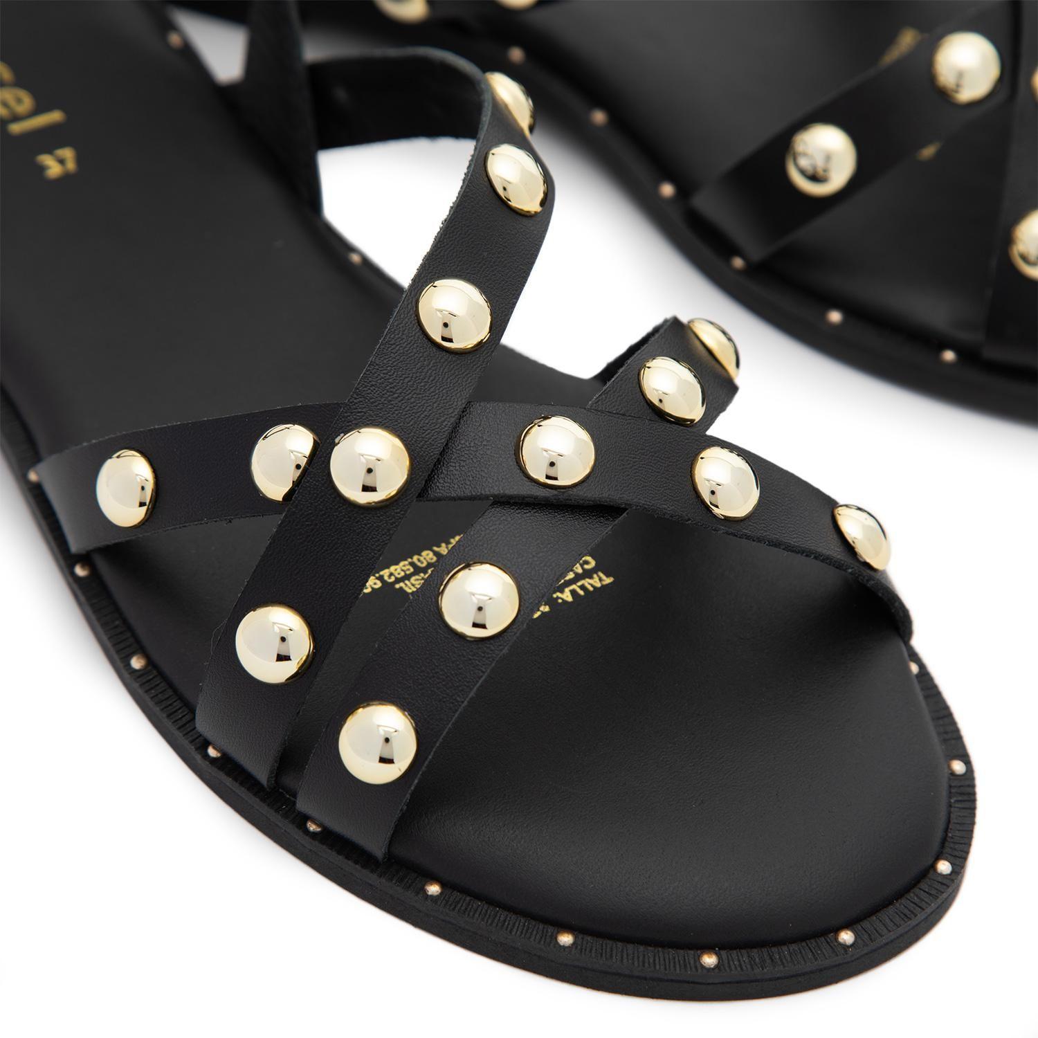 Sandalia de cuero mujer Gacel negro Nia-5