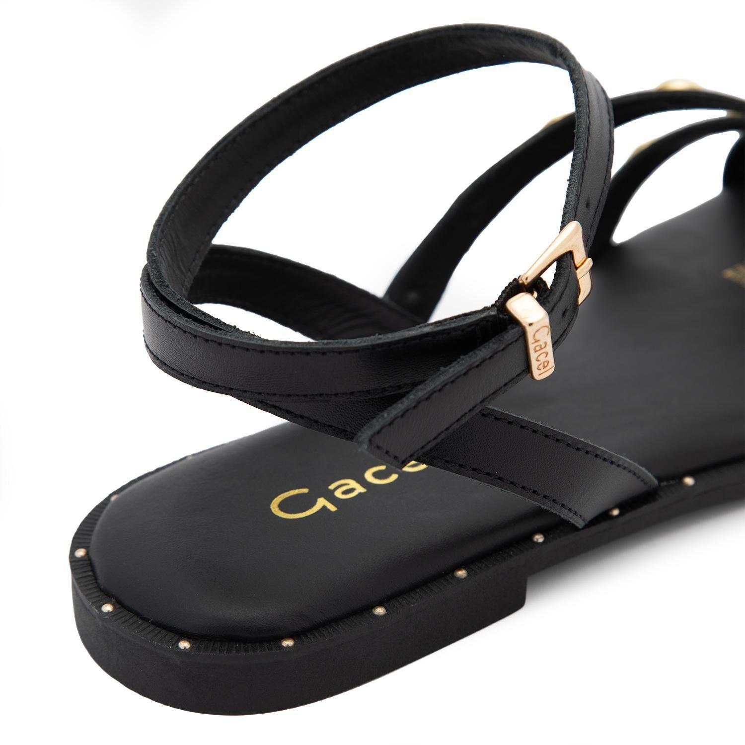 Sandalia de cuero mujer Gacel negro Nia-6