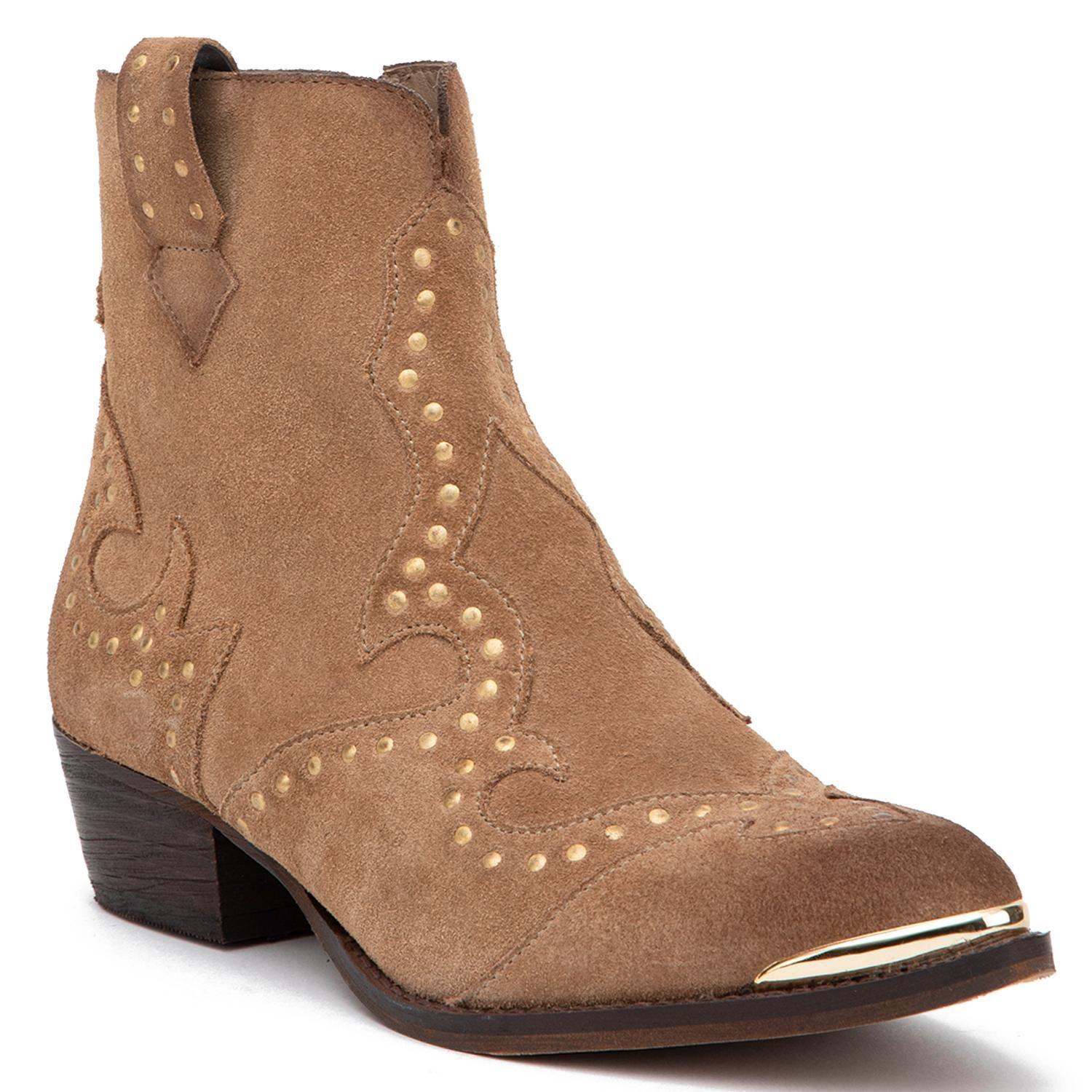 Botin de cuero mujer Gacel beige Ashley-2
