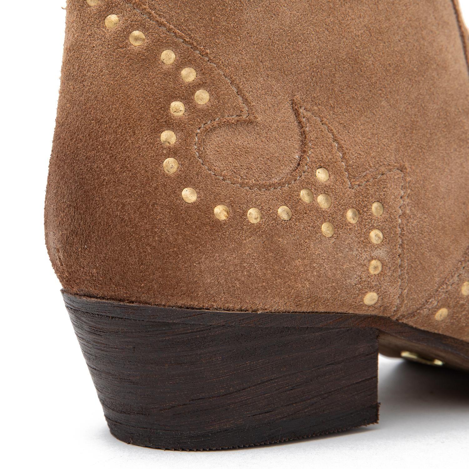 Botin de cuero mujer Gacel beige Ashley-3