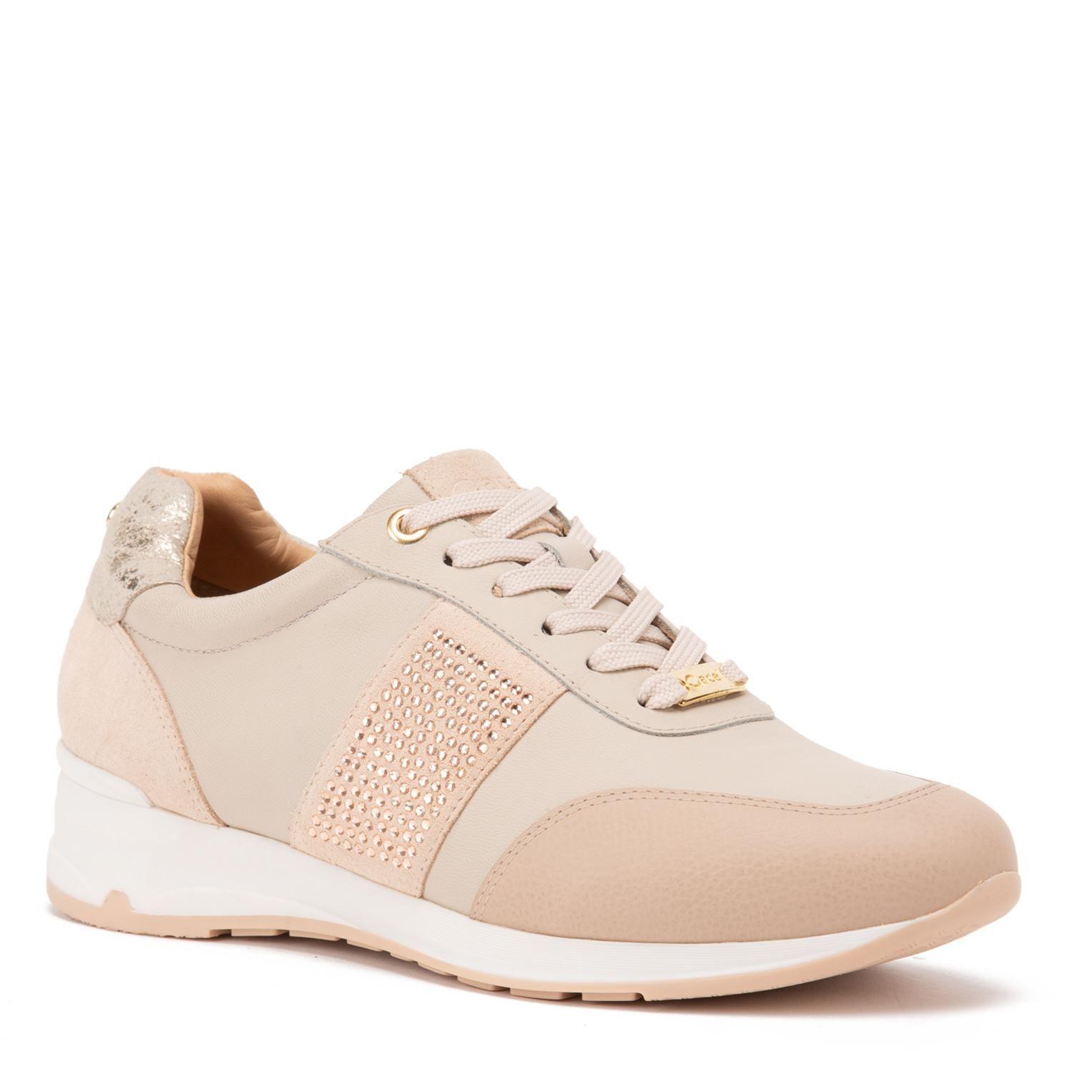 Zapatilla de cuero mujer Gacel beige Venus-2