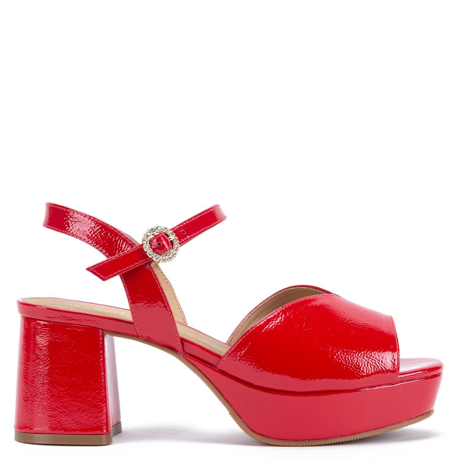 Sandalia de cuero mujer Gacel rojo Valentina 0660644-0