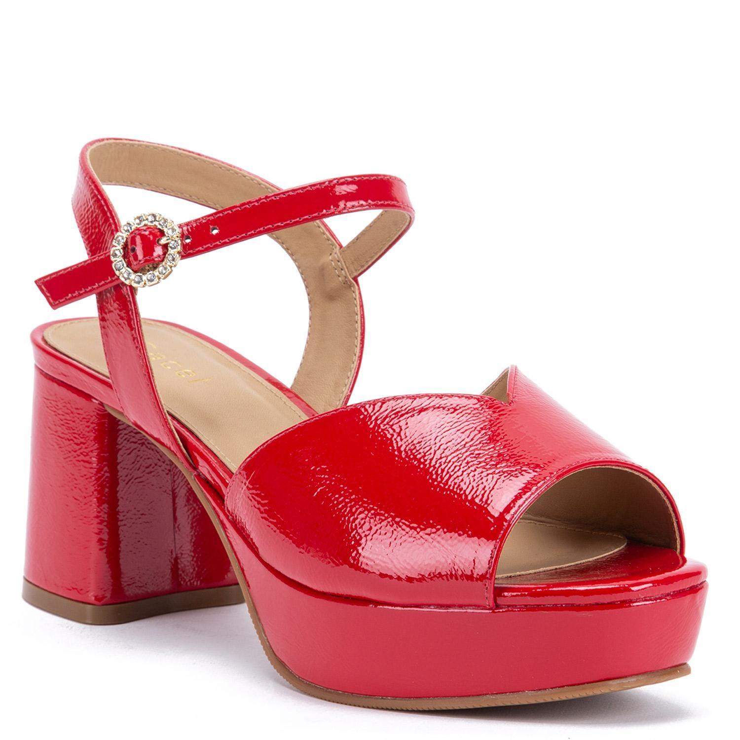 Sandalia de cuero mujer Gacel rojo Valentina 0660644-2