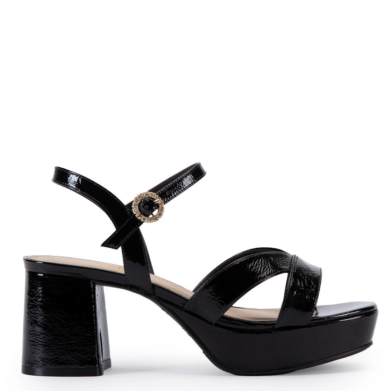Sandalia de cuero mujer Gacel Negro Valentina 0659749-0