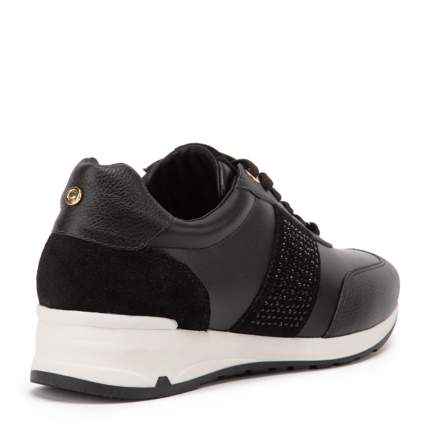 Zapatilla de cuero mujer Gacel negro Venus-4