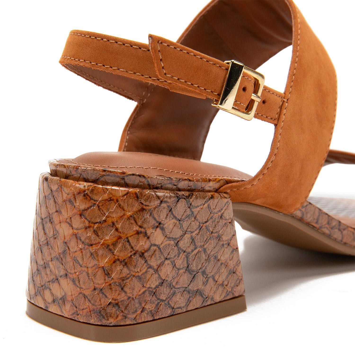Sandalia de cuero mujer Gacel camel Calisa-3