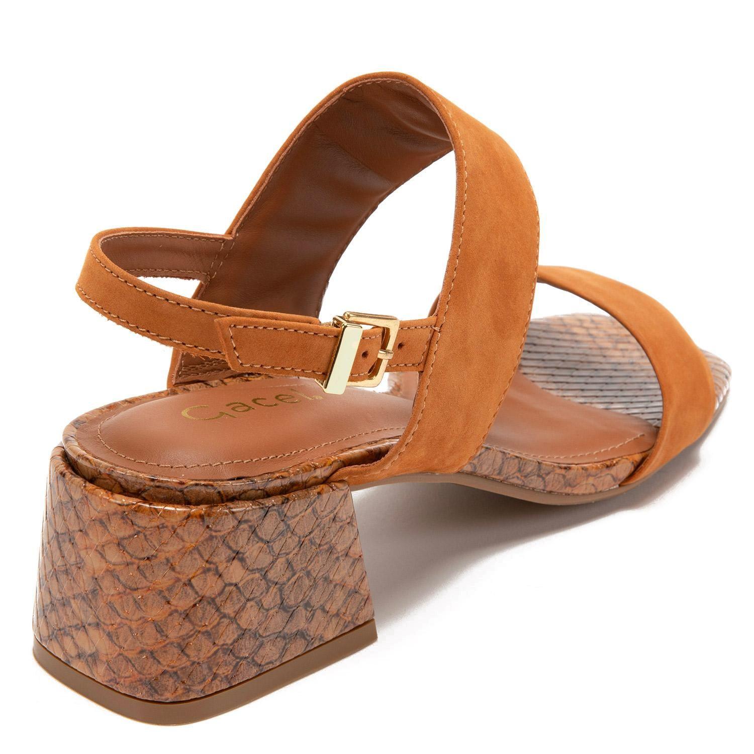 Sandalia de cuero mujer Gacel camel Calisa-4