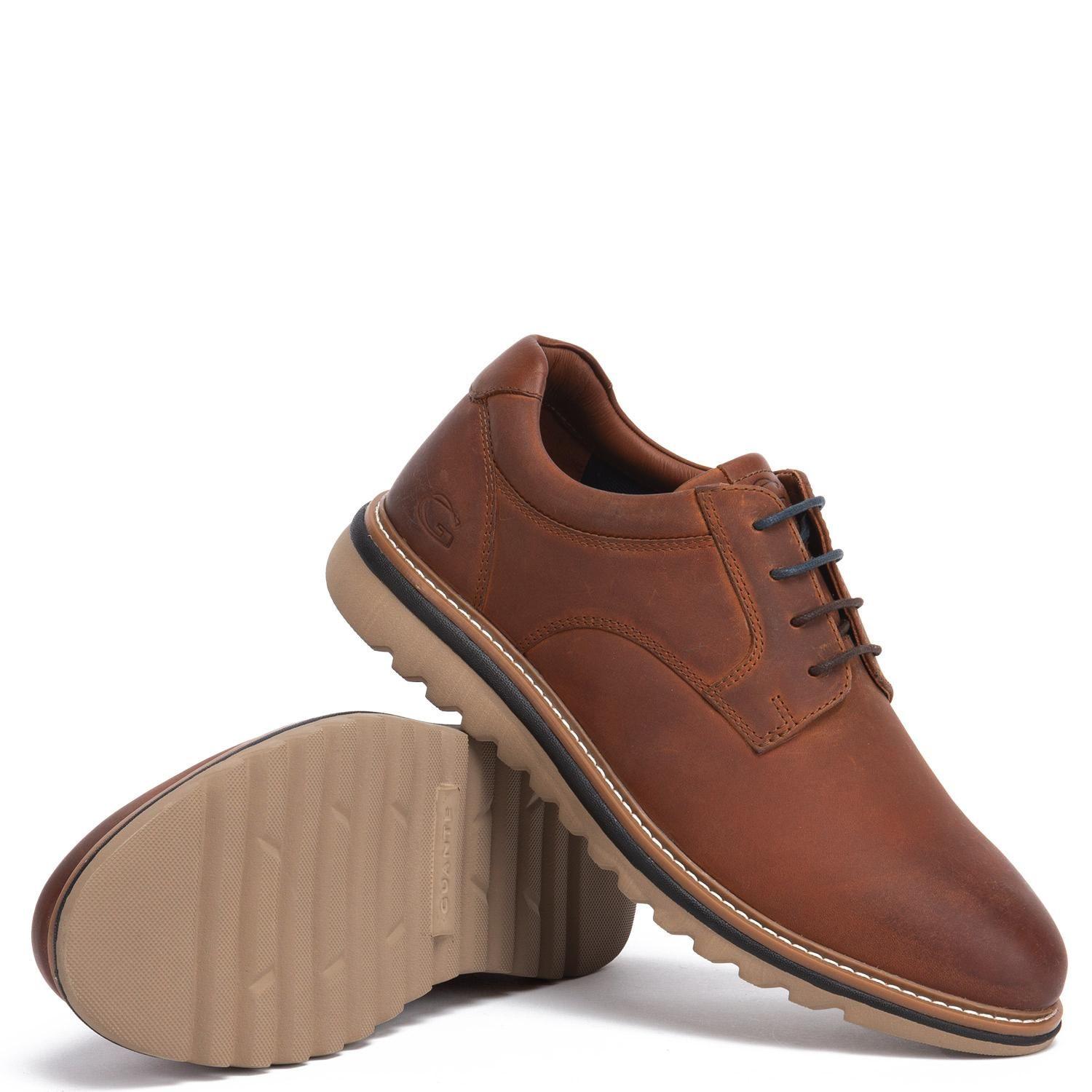 Zapato de cuero hombre Guante tostado Luxemburgo-3