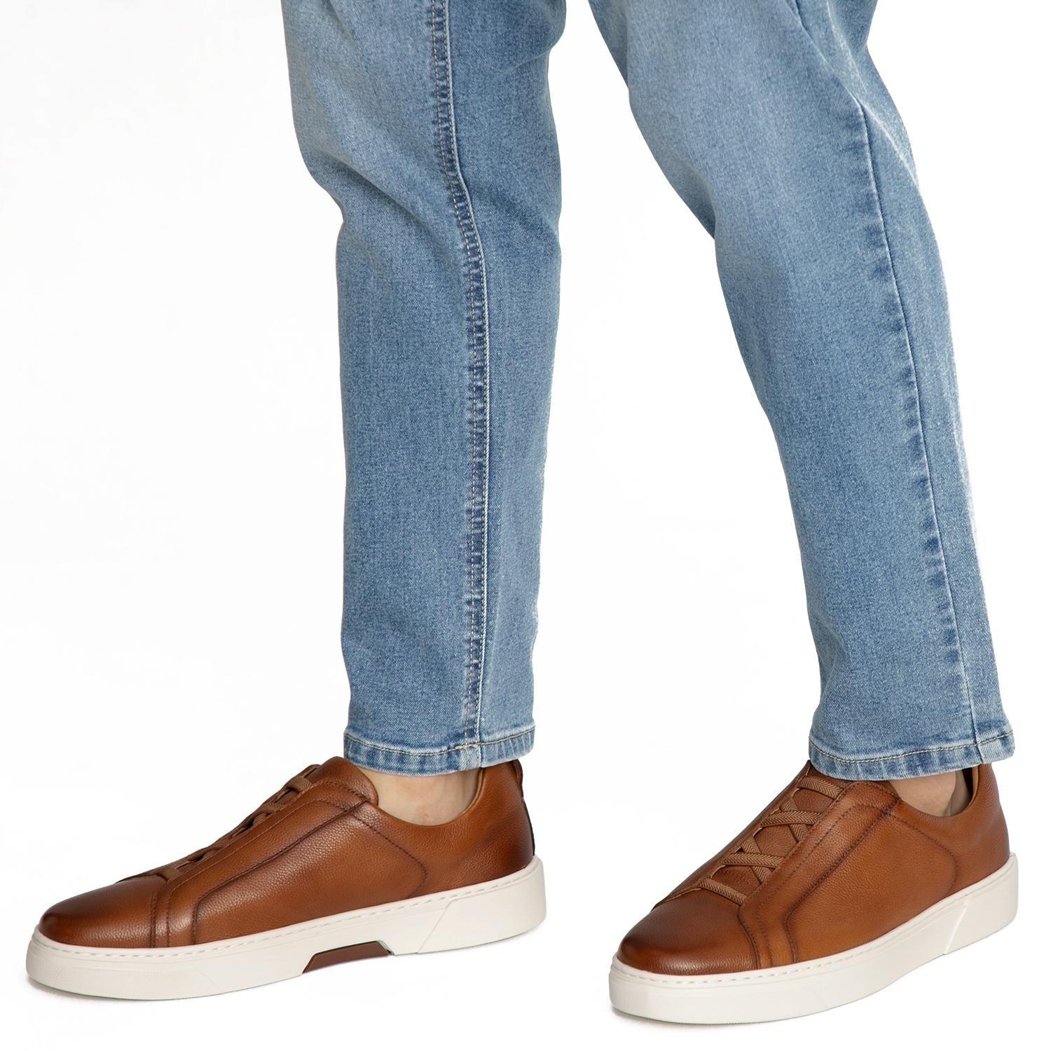 Zapatilla de cuero hombre Guante camel Chipre-1