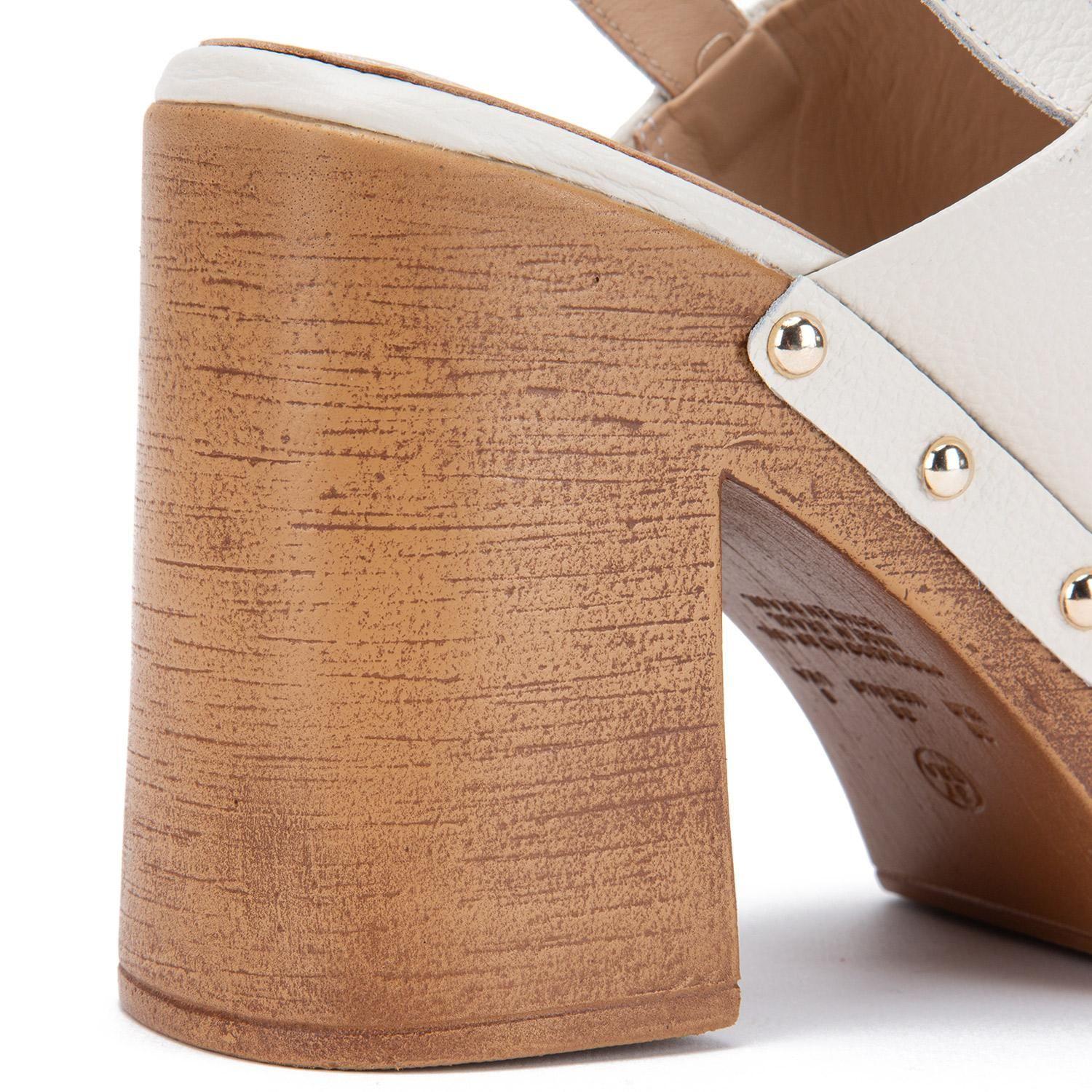 Sandalia de cuero mujer Gacel off white Flo-3
