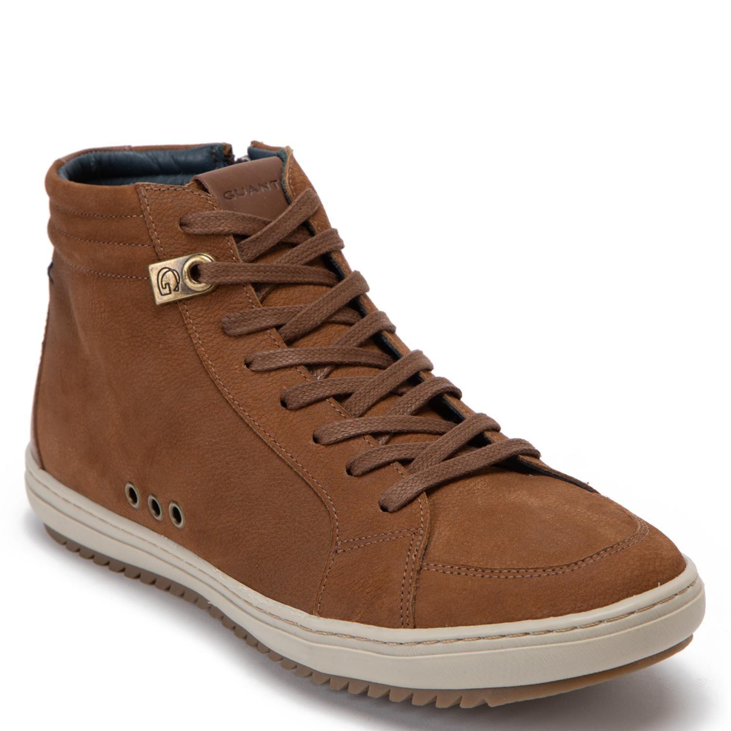 Zapatilla Caña Alta de cuero hombre Guante chocolate Kansas-2