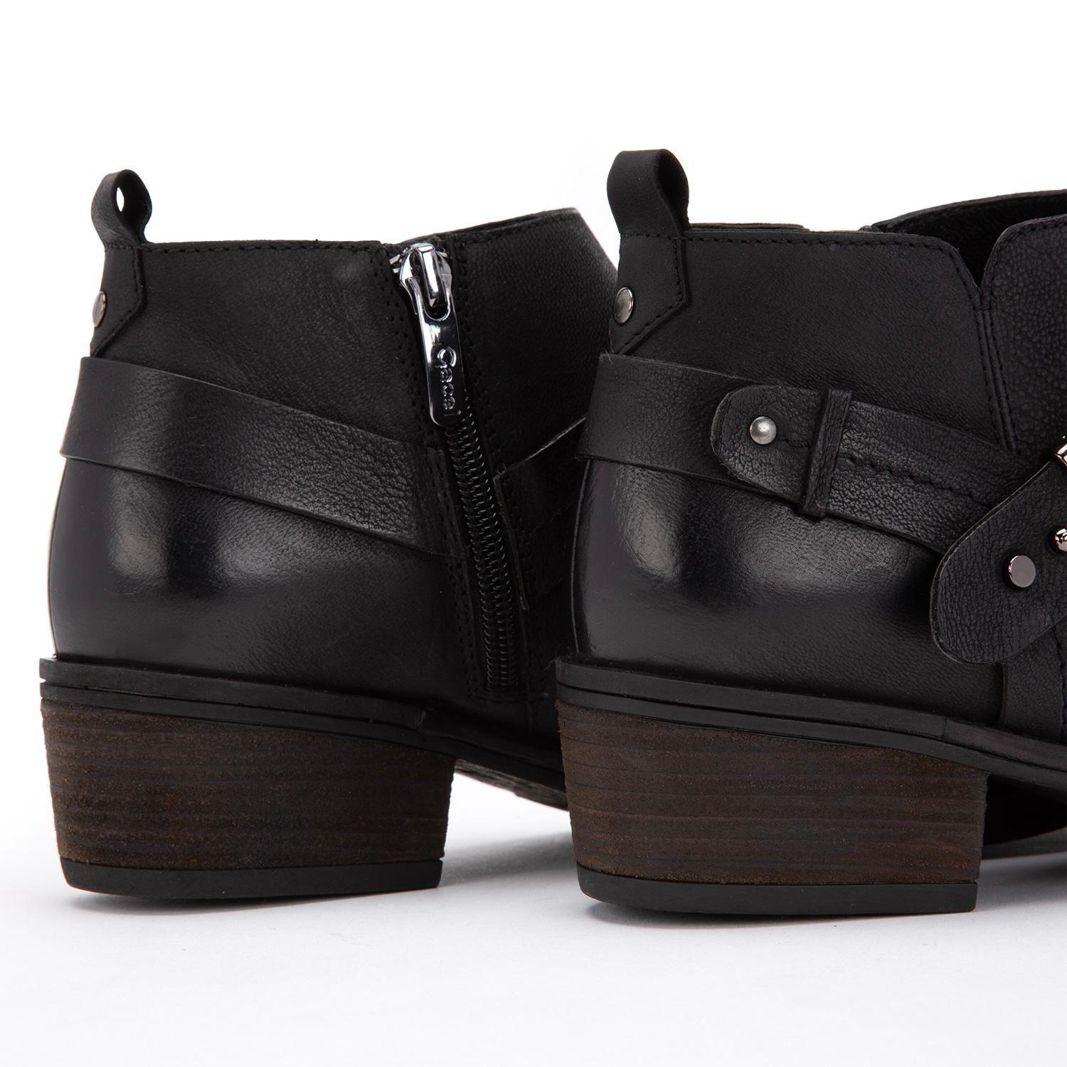 Botin de cuero mujer Gacel negro Gina 0659920-3