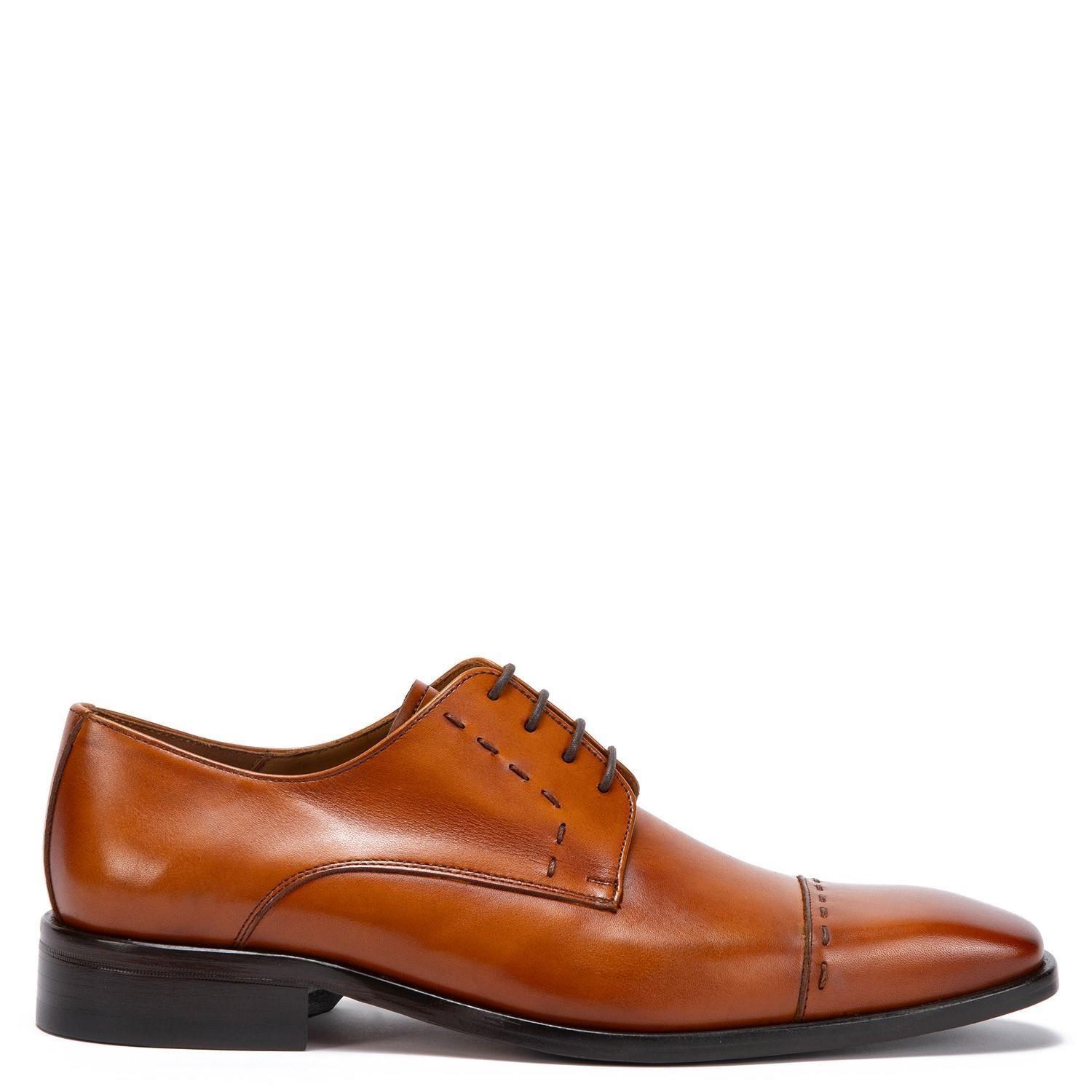 Zapato de cuero hombre Guante brandy Suela President-0