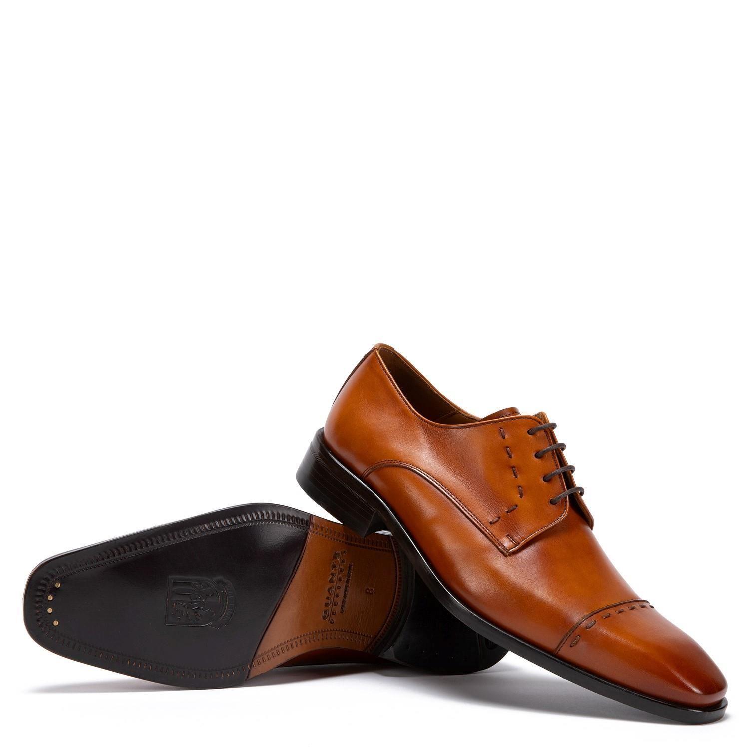 Zapato de cuero hombre Guante brandy Suela President-3