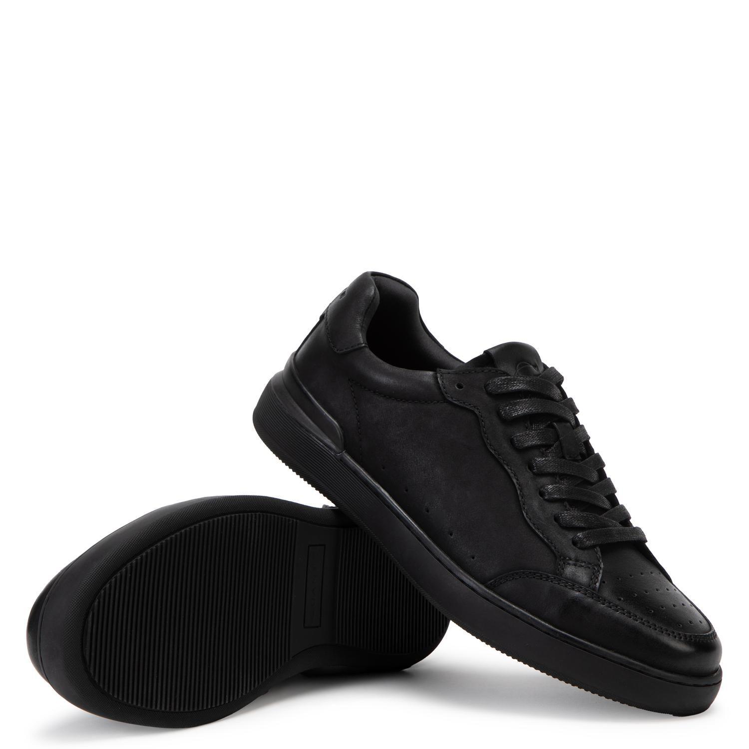 Zapatilla de cuero hombre Guante negro Broome-3