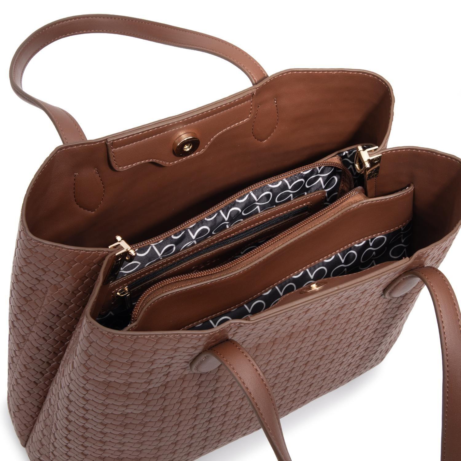 Cartera mujer Gacel tostado dos asas mediana-4
