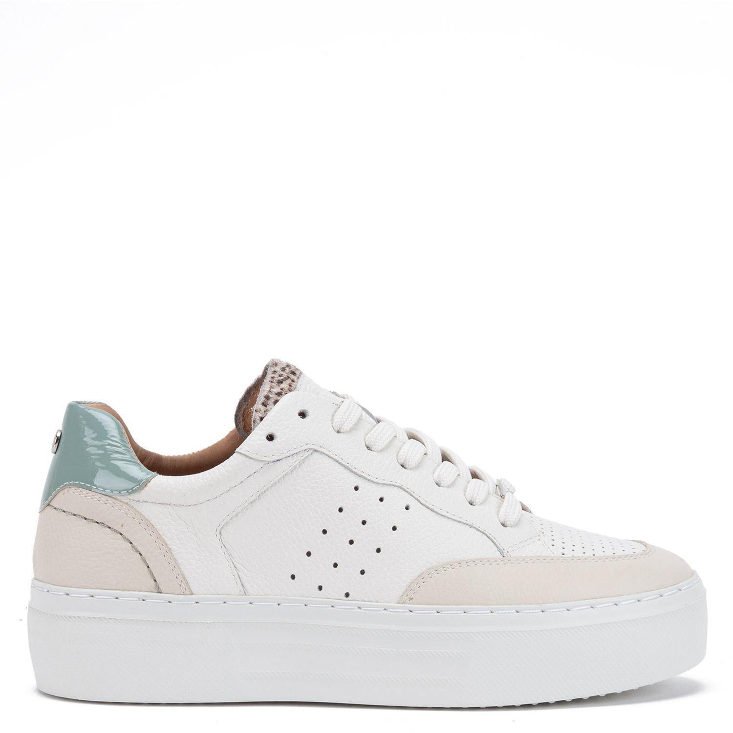 Zapatilla de cuero mujer Gacel blanco Regina-0