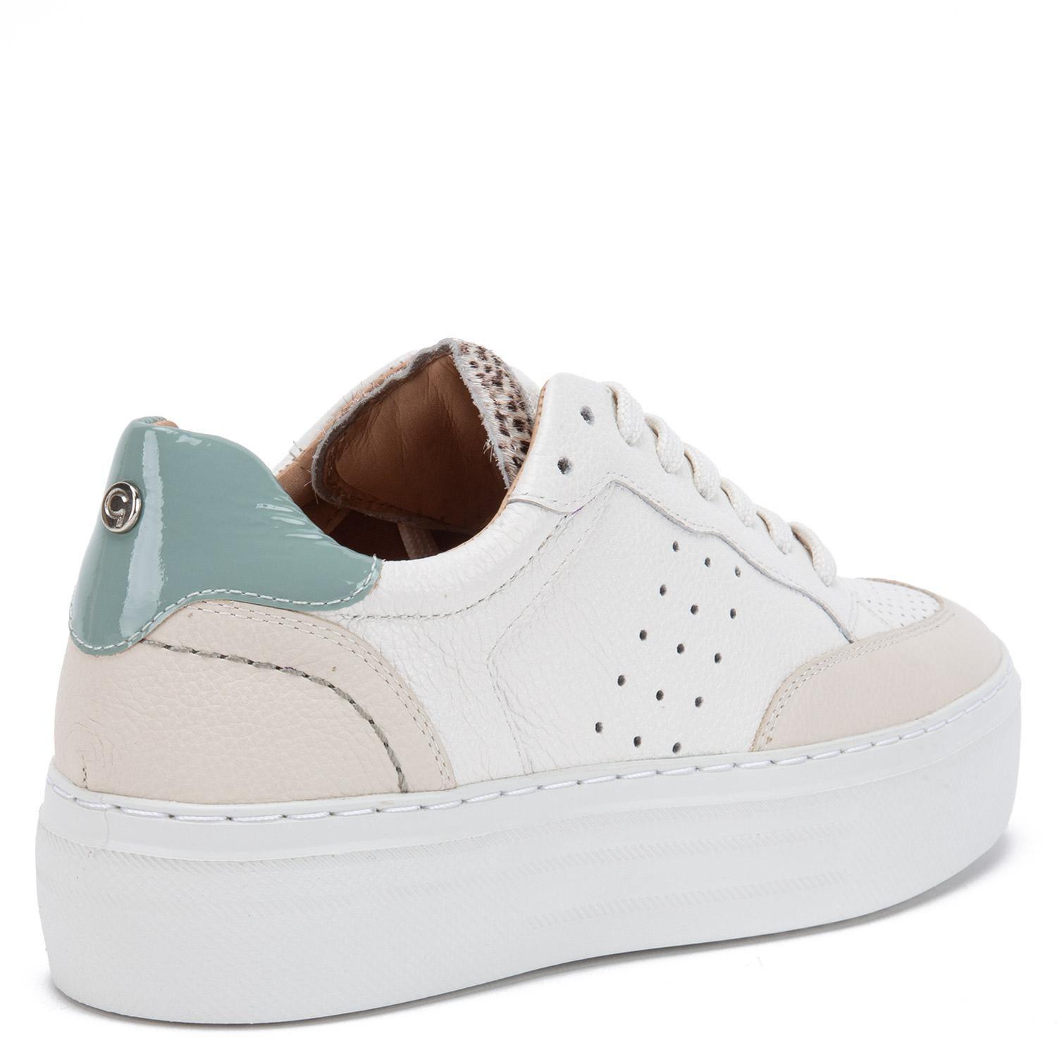 Zapatilla de cuero mujer Gacel blanco Regina-4