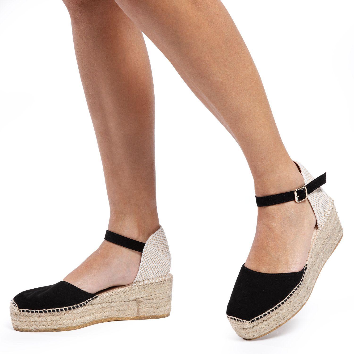 Alpargata de cuero mujer Gacel Negro Marga 0659049-1