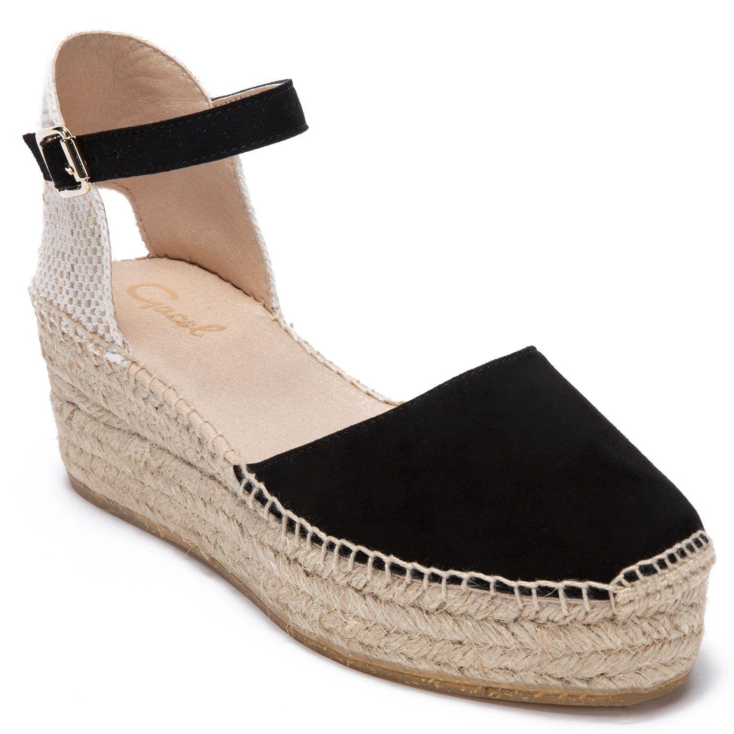 Alpargata de cuero mujer Gacel Negro Marga 0659049-2