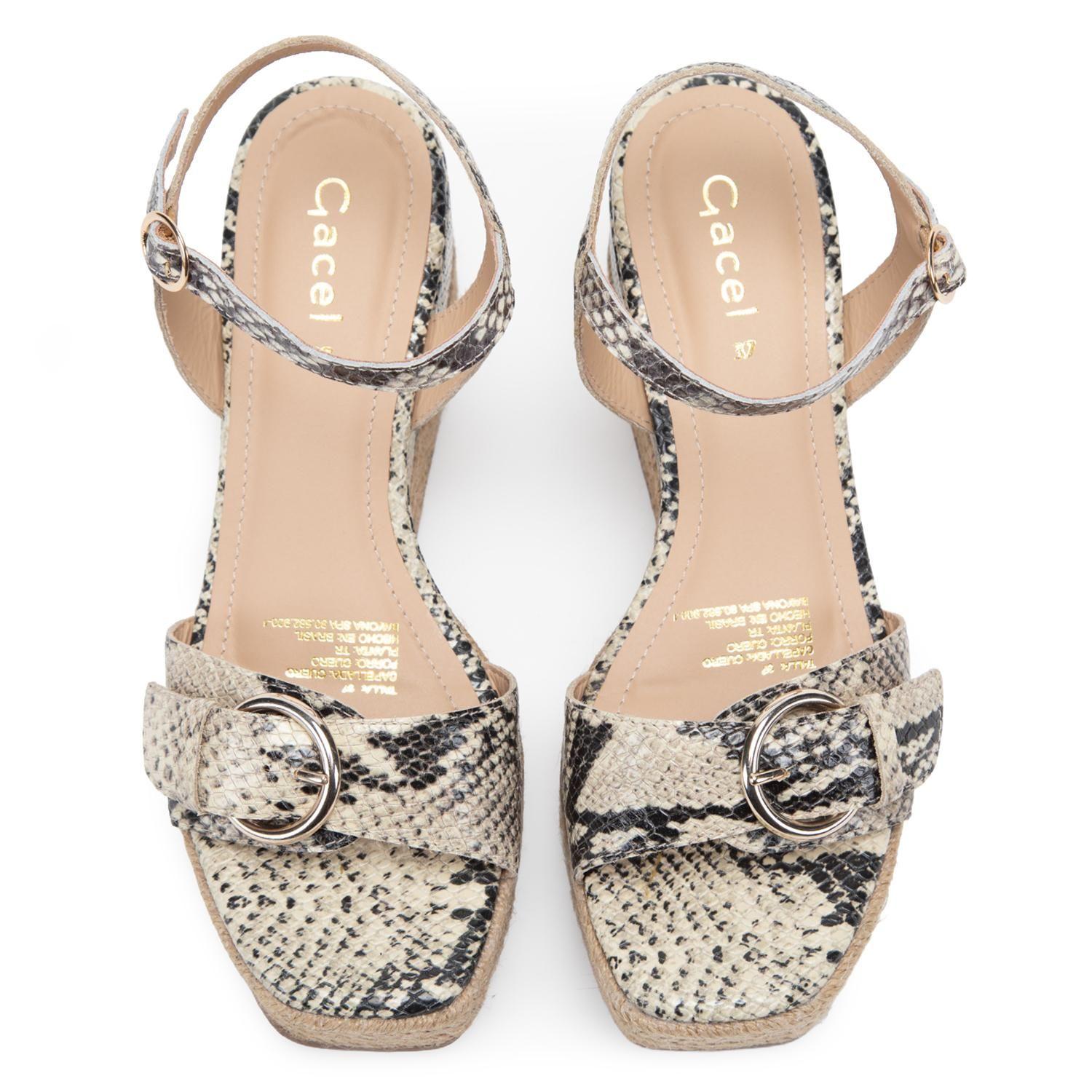 Sandalia de cuero mujer Gacel animal print Eduarda-3