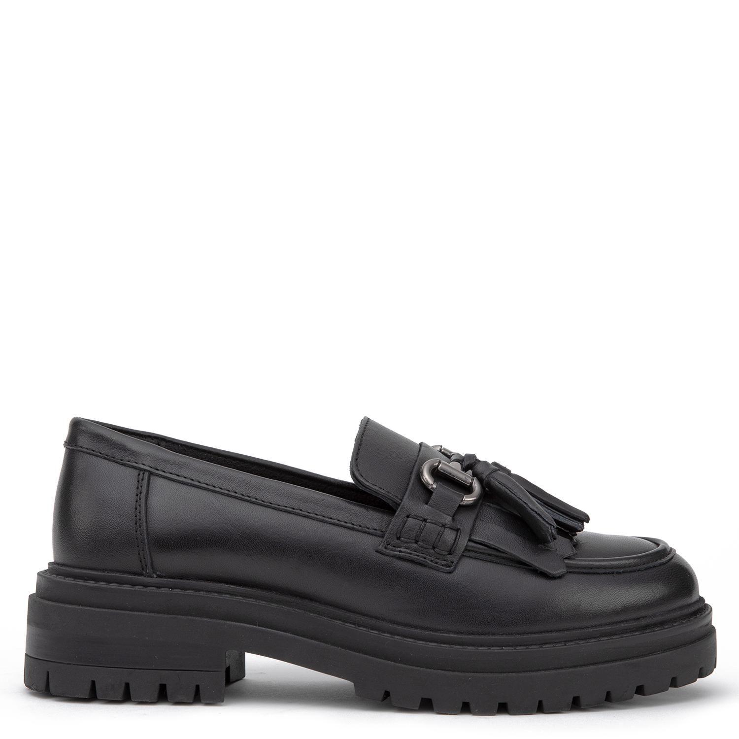 Mocasin de cuero mujer Gacel negro Timothy-0