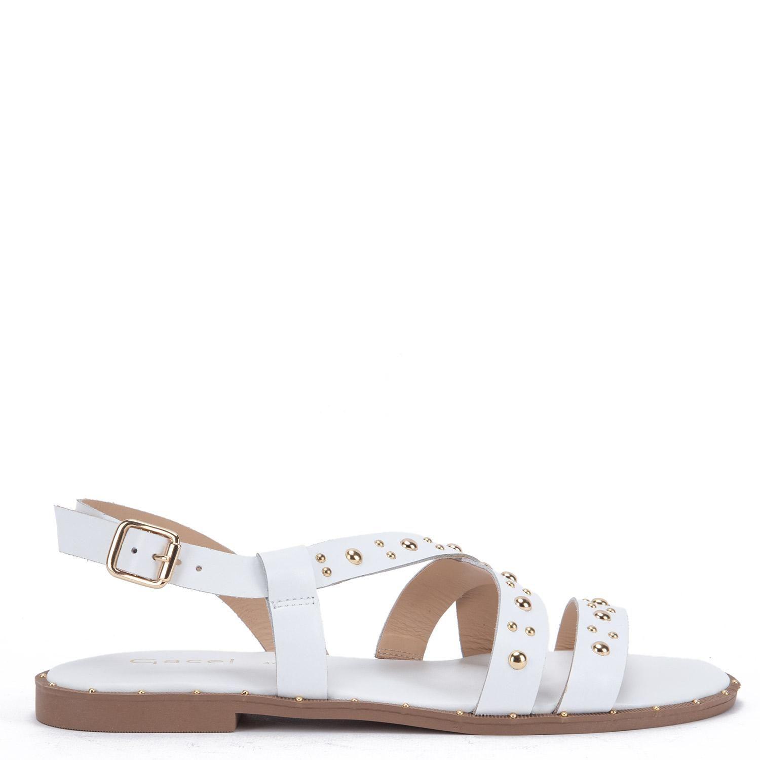 Sandalia de cuero mujer Gacel Blanco Nia-0